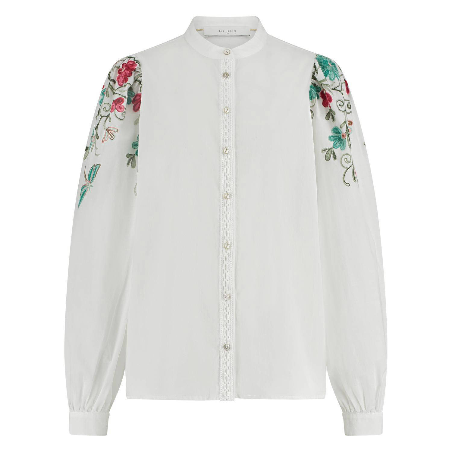 NUKUS Dames Blouses Brenda Blouse Embroidery Gebroken Wit