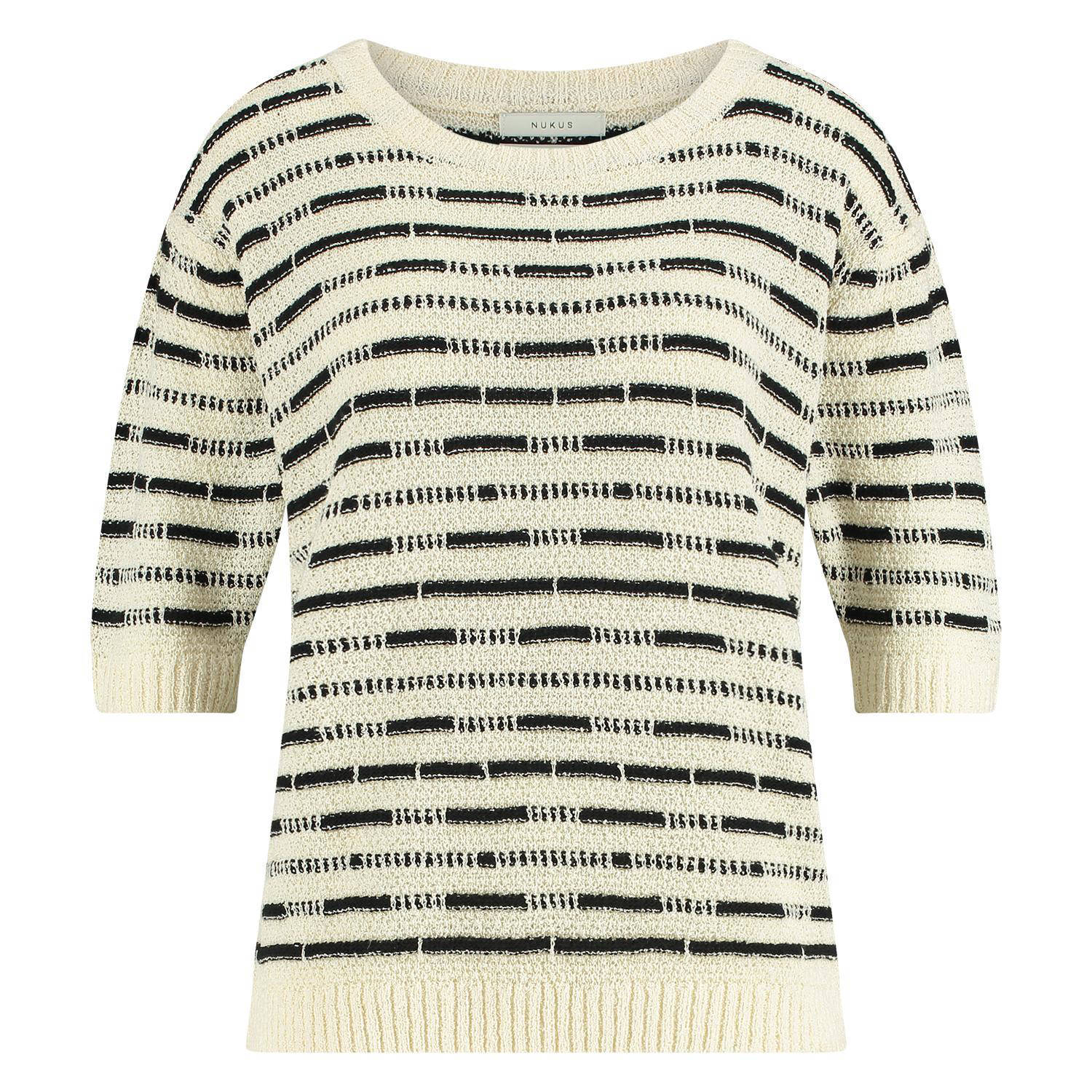 NUKUS Dames Truien & Vesten Vinna Pullover Ss Stripe Zwart