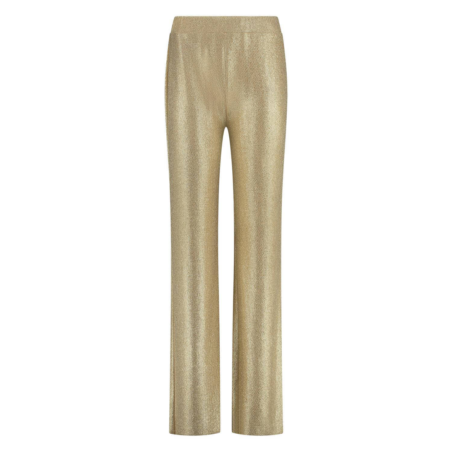 NUKUS high waist straight fit broek Basile goud