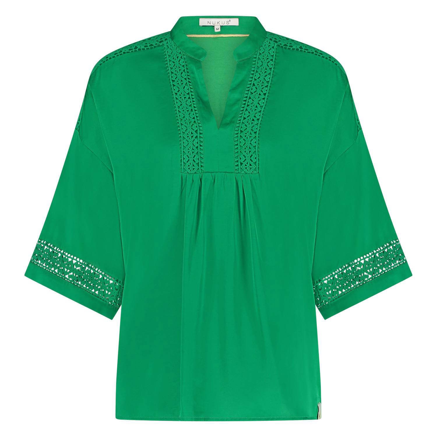 NUKUS Dames Tops & T-shirts Nina Top V-neck Silky Groen