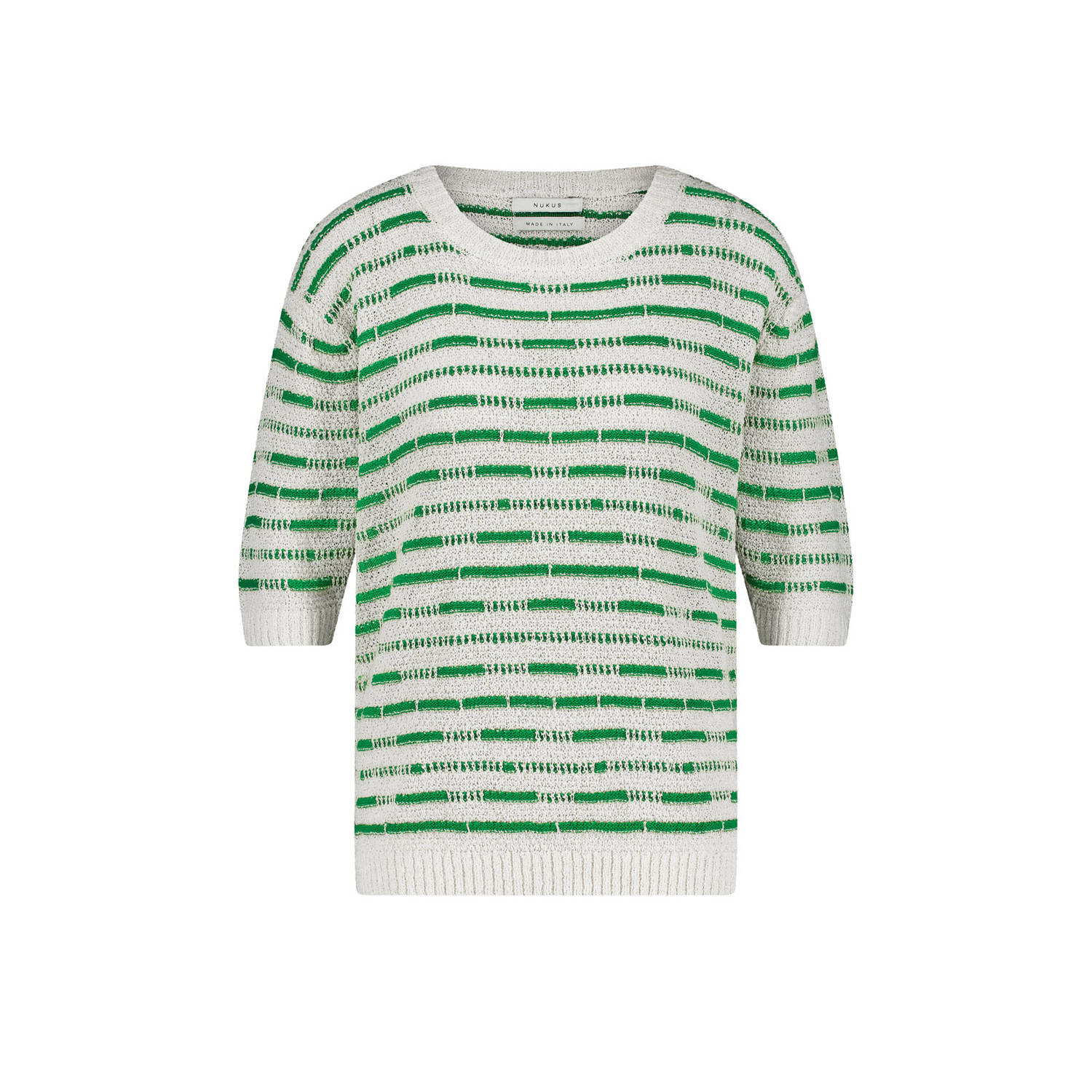 NUKUS Dames Truien & Vesten Vinna Pullover Ss Stripe Groen