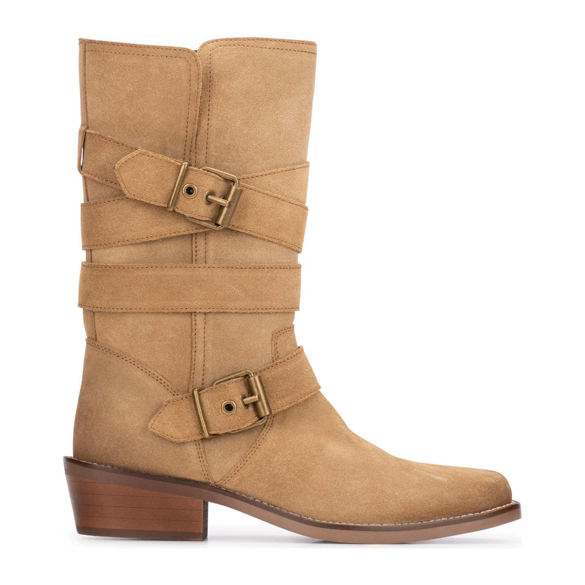 Malou dam bikerboots 9636A - Beige