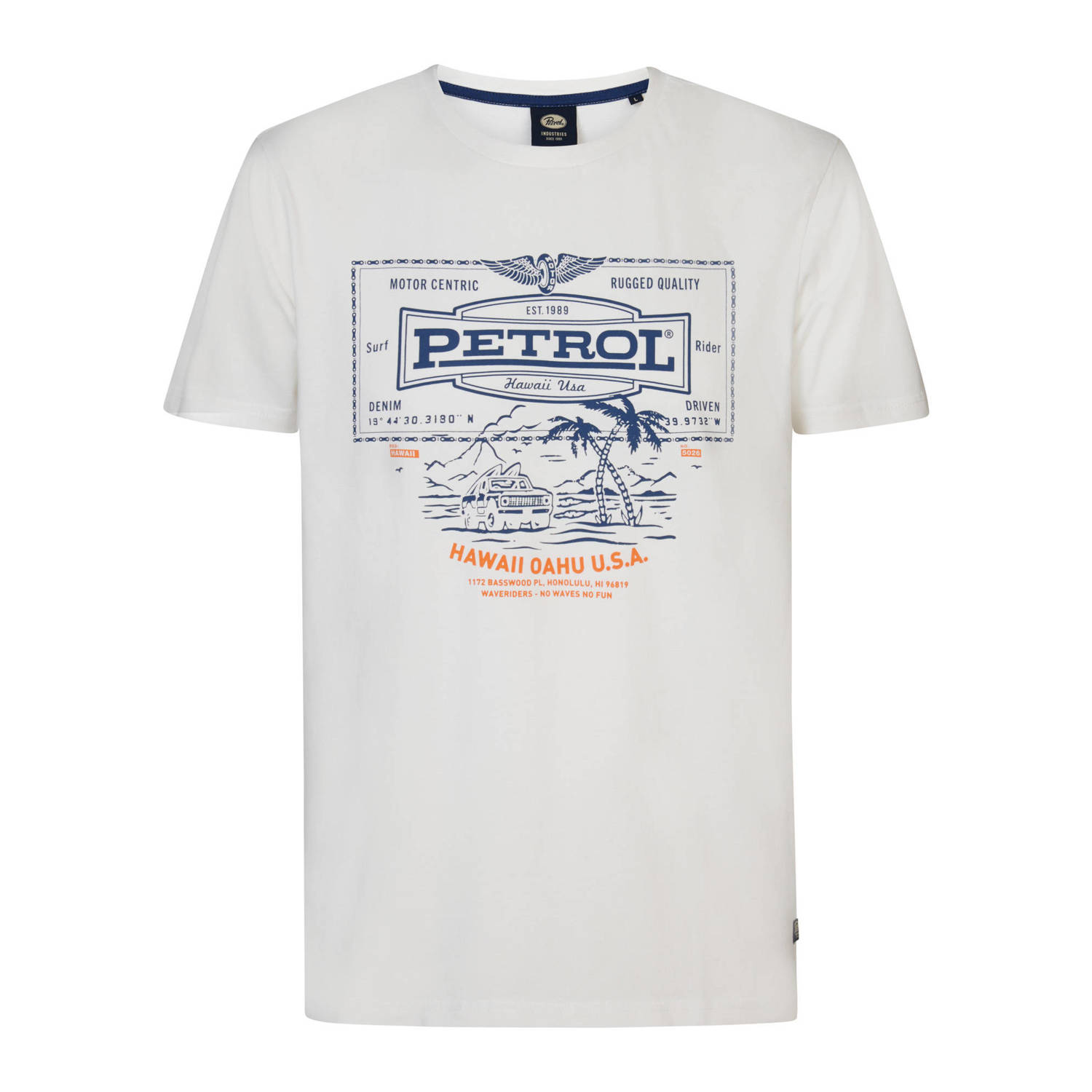 Petrol Industries T-shirt met printopdruk bright white
