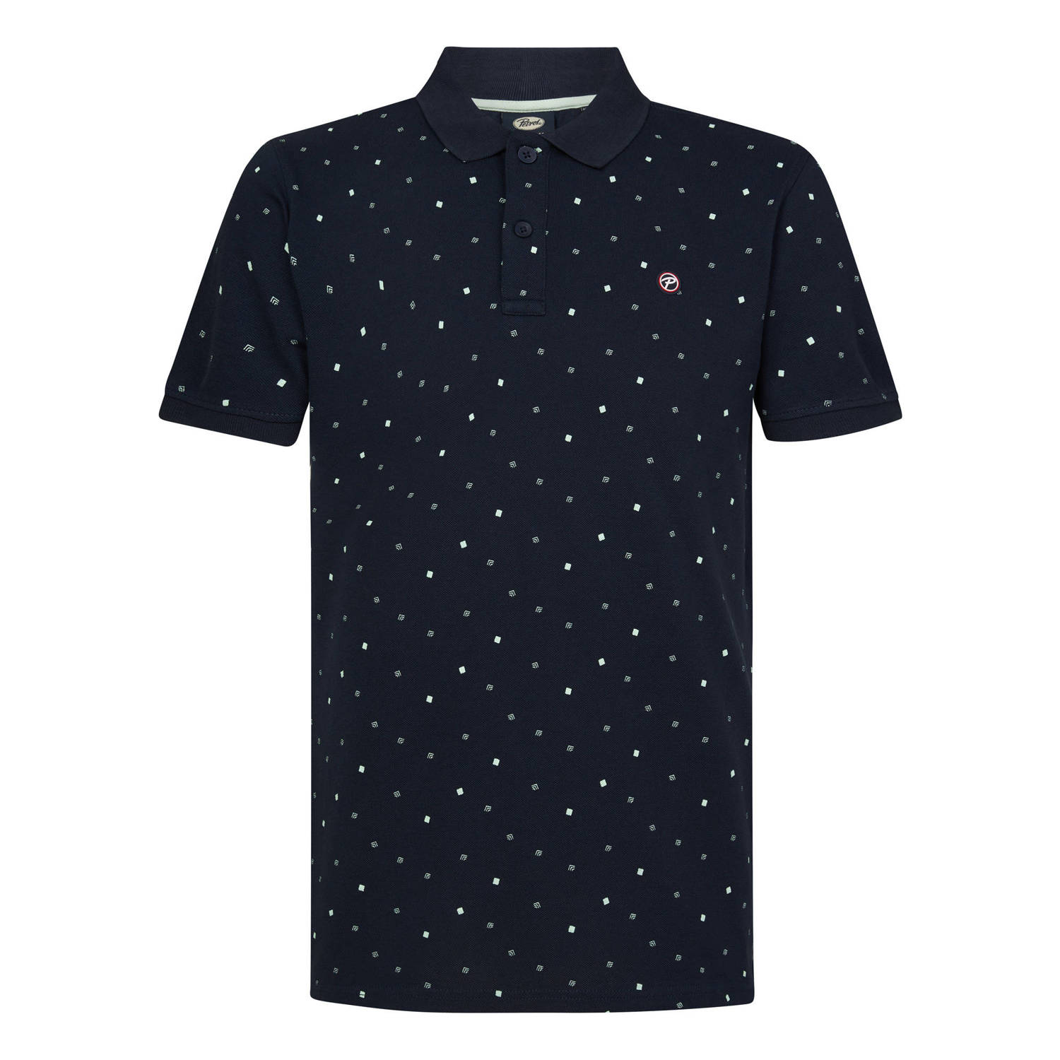 Petrol Industries polo met all over print navy blue