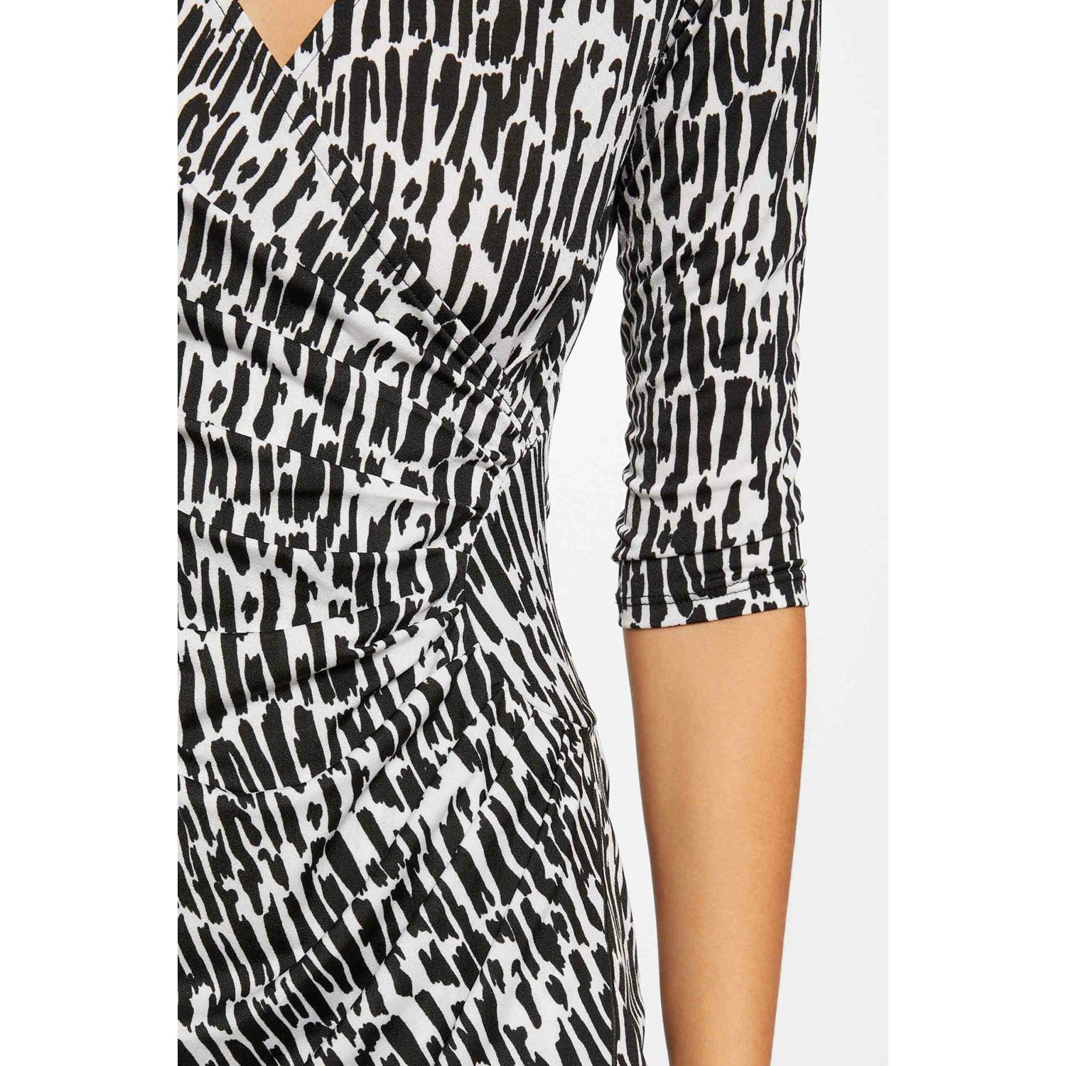 Morgan jurk met all over print zwart wit