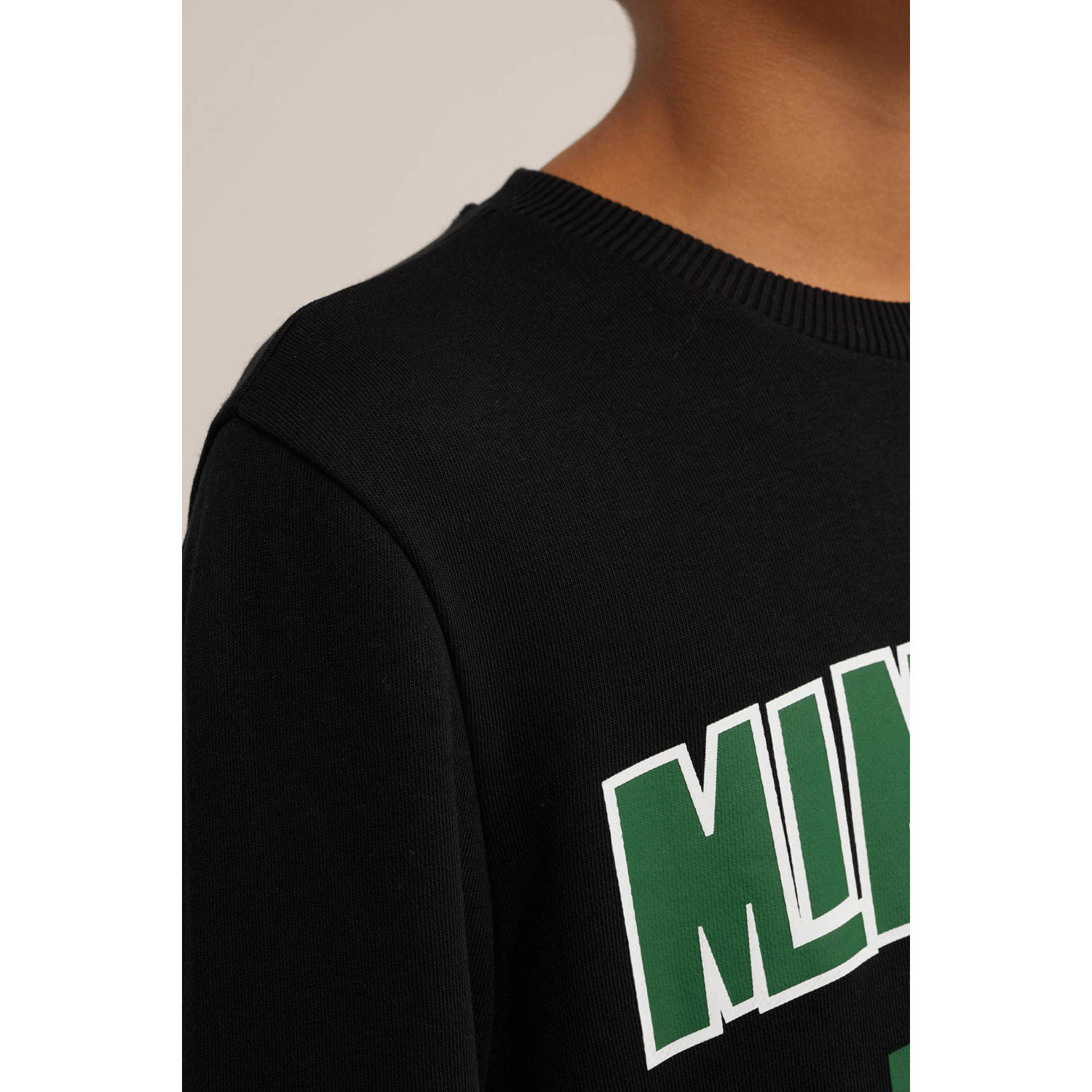 WE Fashion Minecraft sweater zwart groen