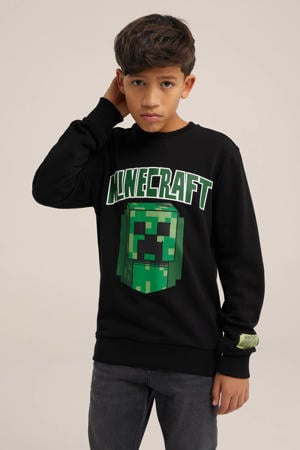 Minecraft sweater zwart/groen