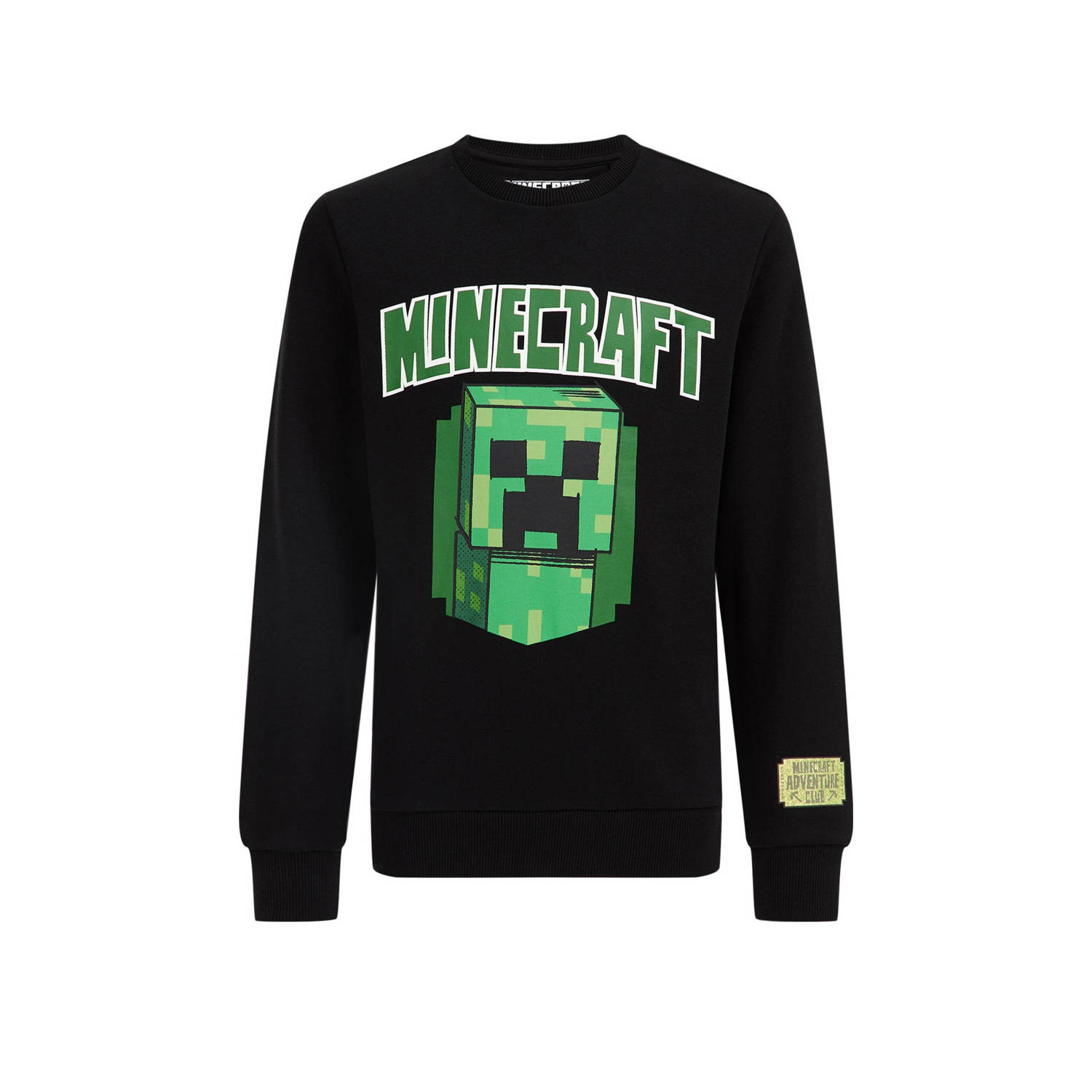 WE Fashion Minecraft sweater zwart groen Personage 110 116