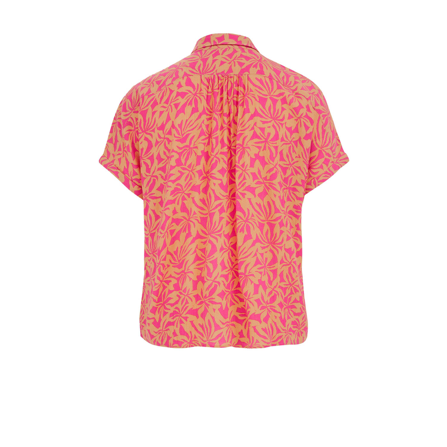 WE Fashion Curve blouse met all over print roze oranje