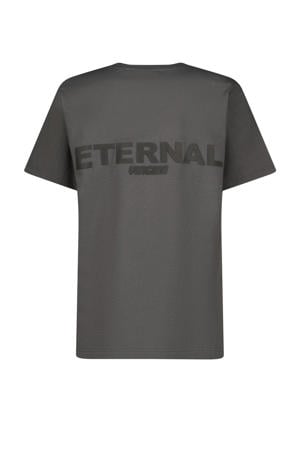 T-shirt Hodd met printopdruk grijs