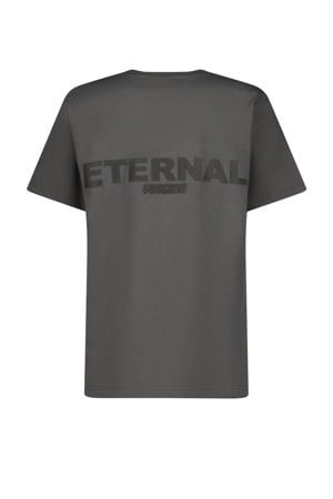 T-shirt Hodd met printopdruk grijs