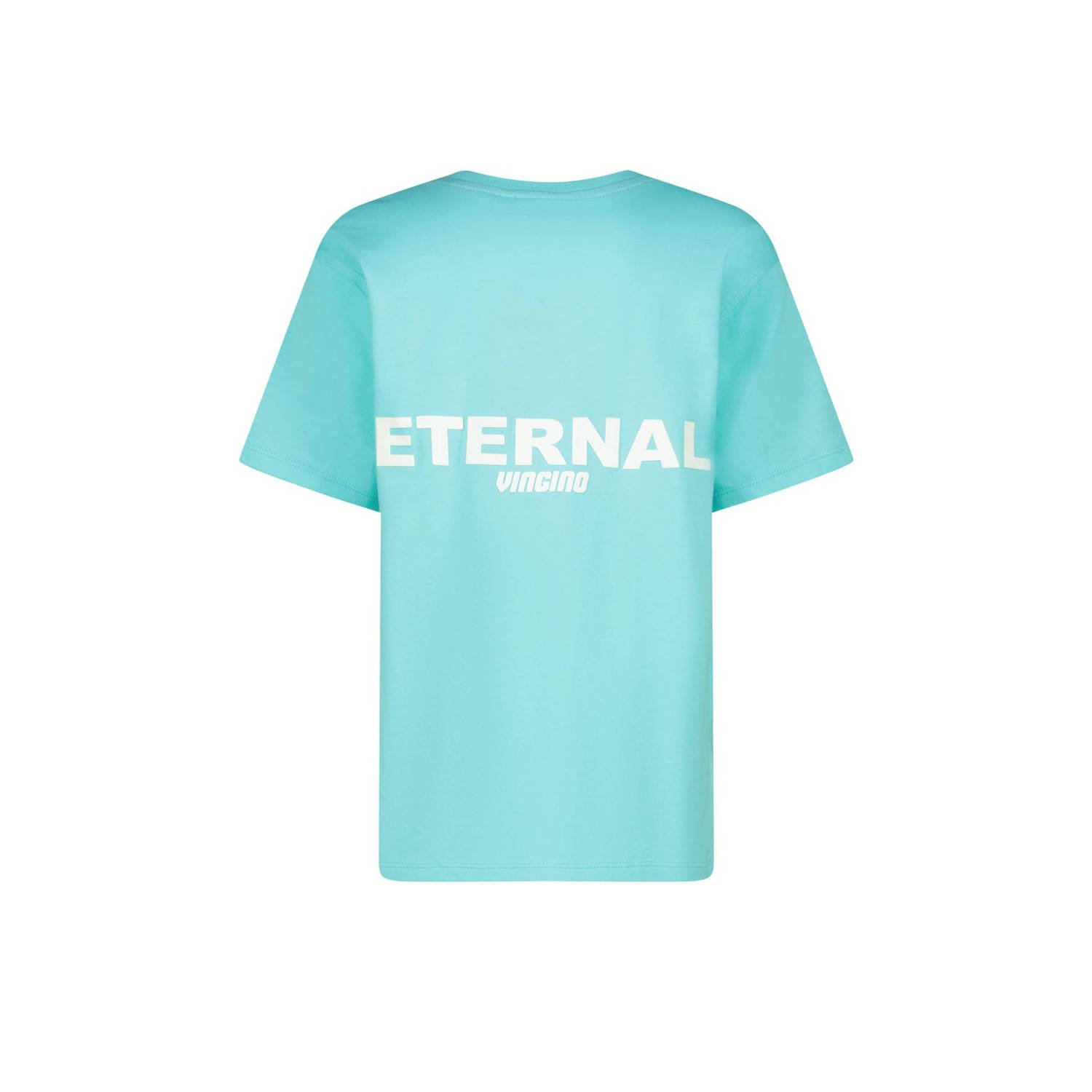 Vingino T-shirt Hodd met printopdruk aquablauw