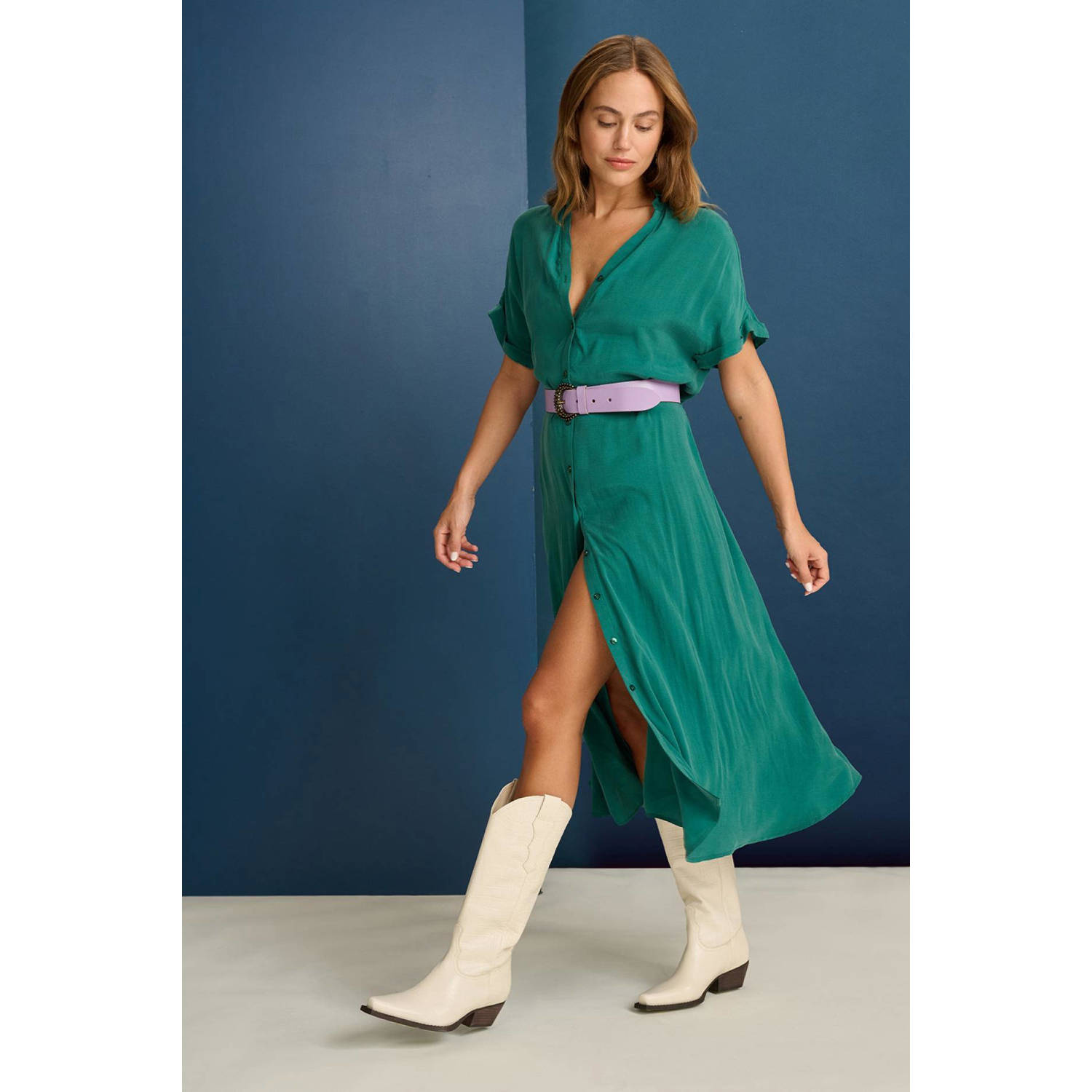 POM Amsterdam blousejurk groen