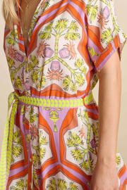 thumbnail: POM Amsterdam jurk met all over print en ceintuur multi