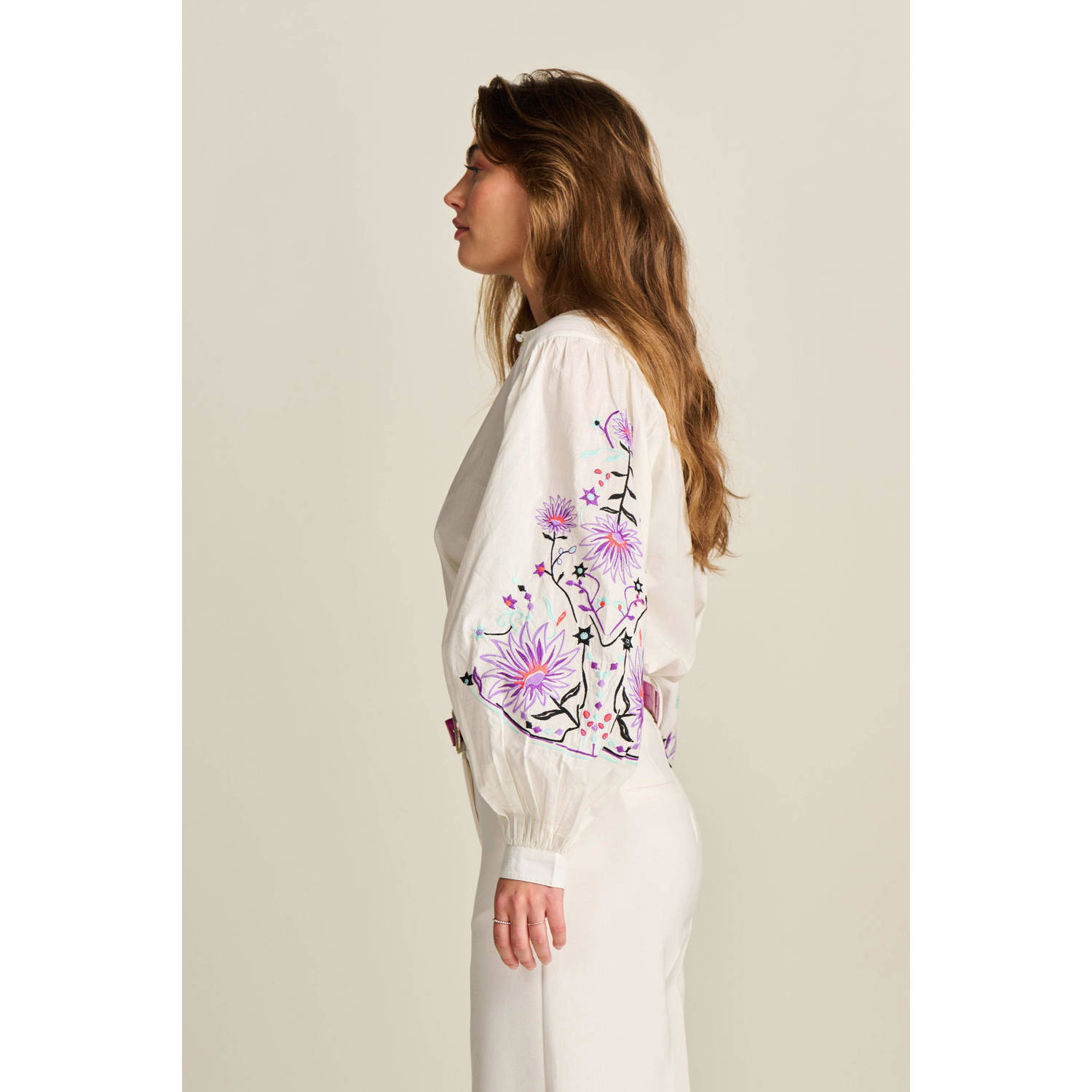 POM Amsterdam blouse wit roze