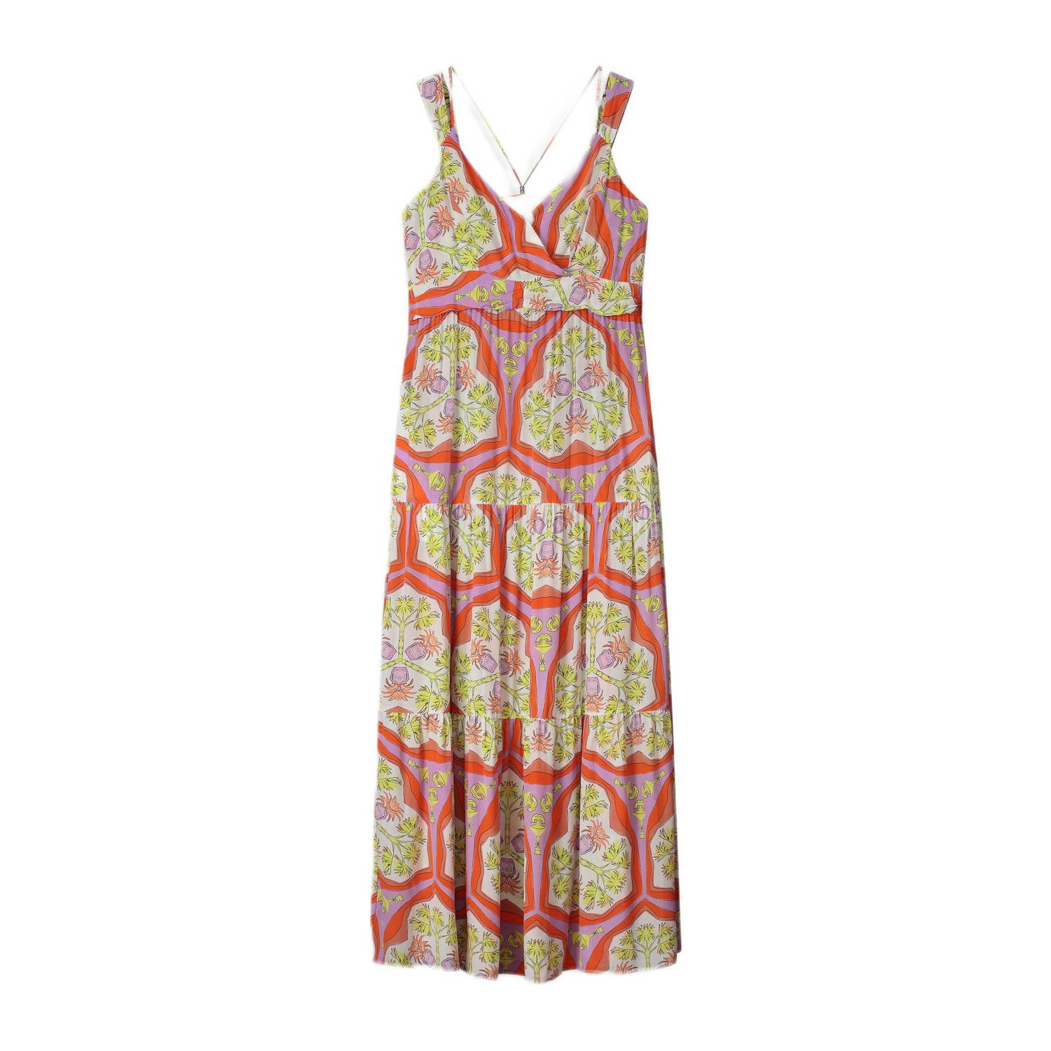 Pom Amsterdam Oranje Midi Zomerjurk Strap Marrakesh Multicolor Dames