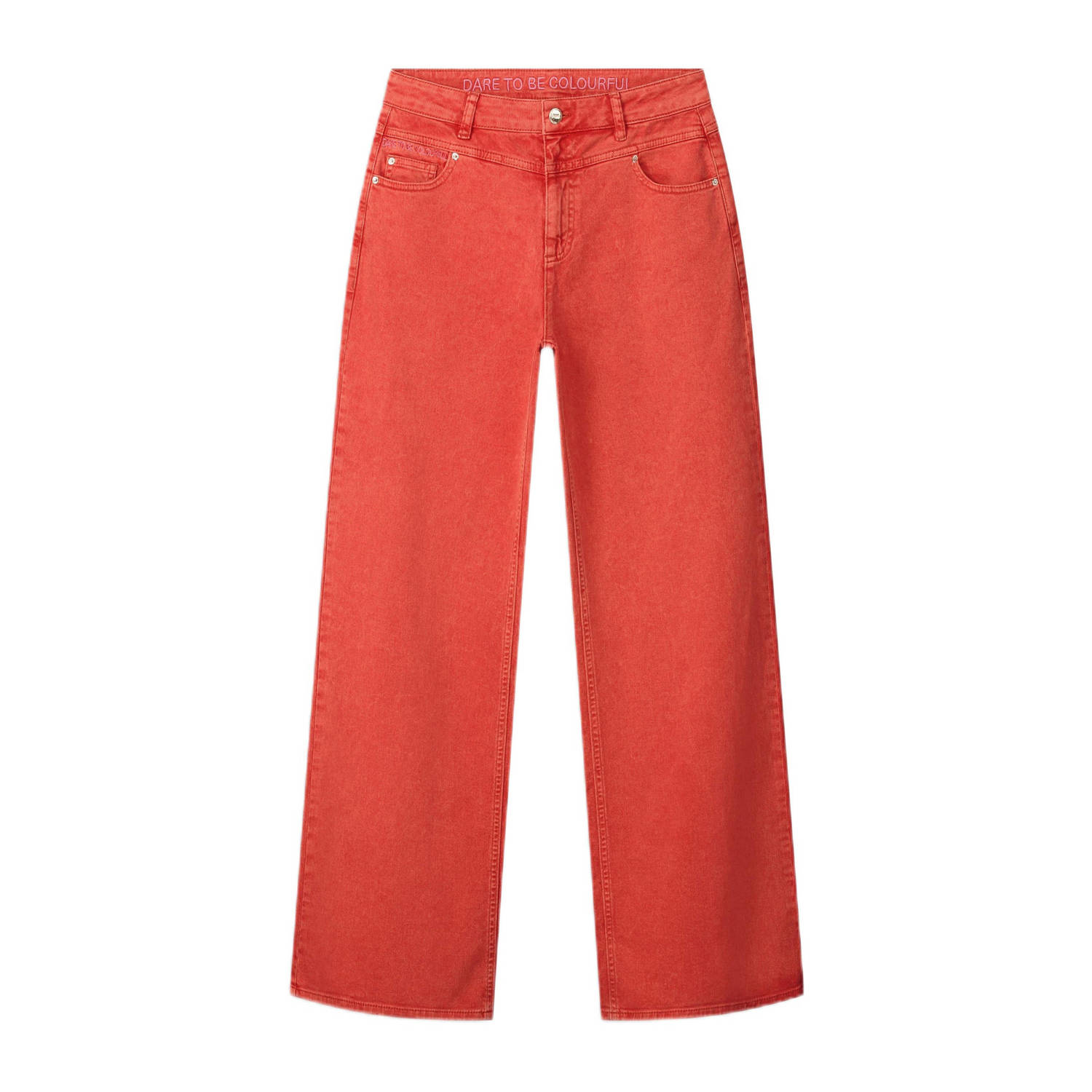POM Amsterdam high waist wide leg jeans oranjerood