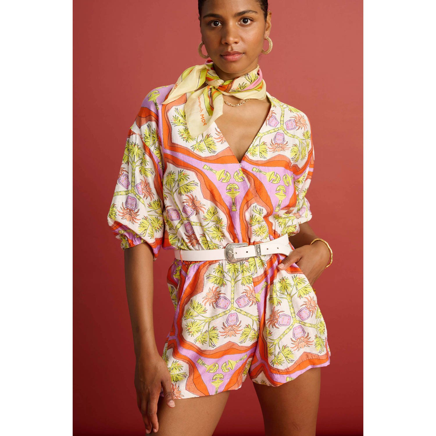 POM Amsterdam playsuit met all over print multi