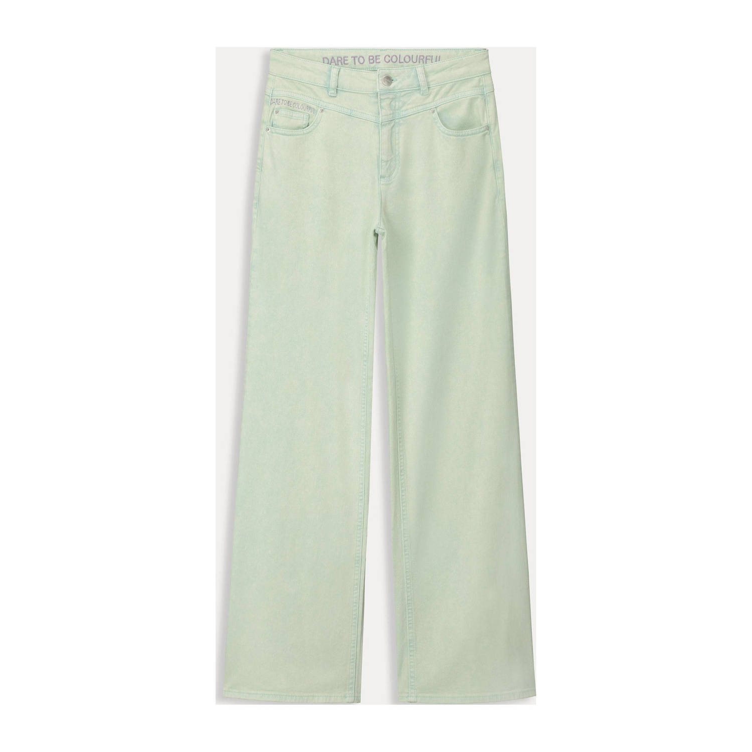 POM Amsterdam high waist wide leg jeans mintgroen