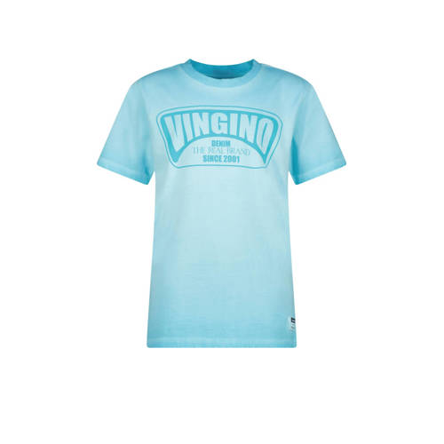 Vingino T-shirt Hapo met logo aquablauw