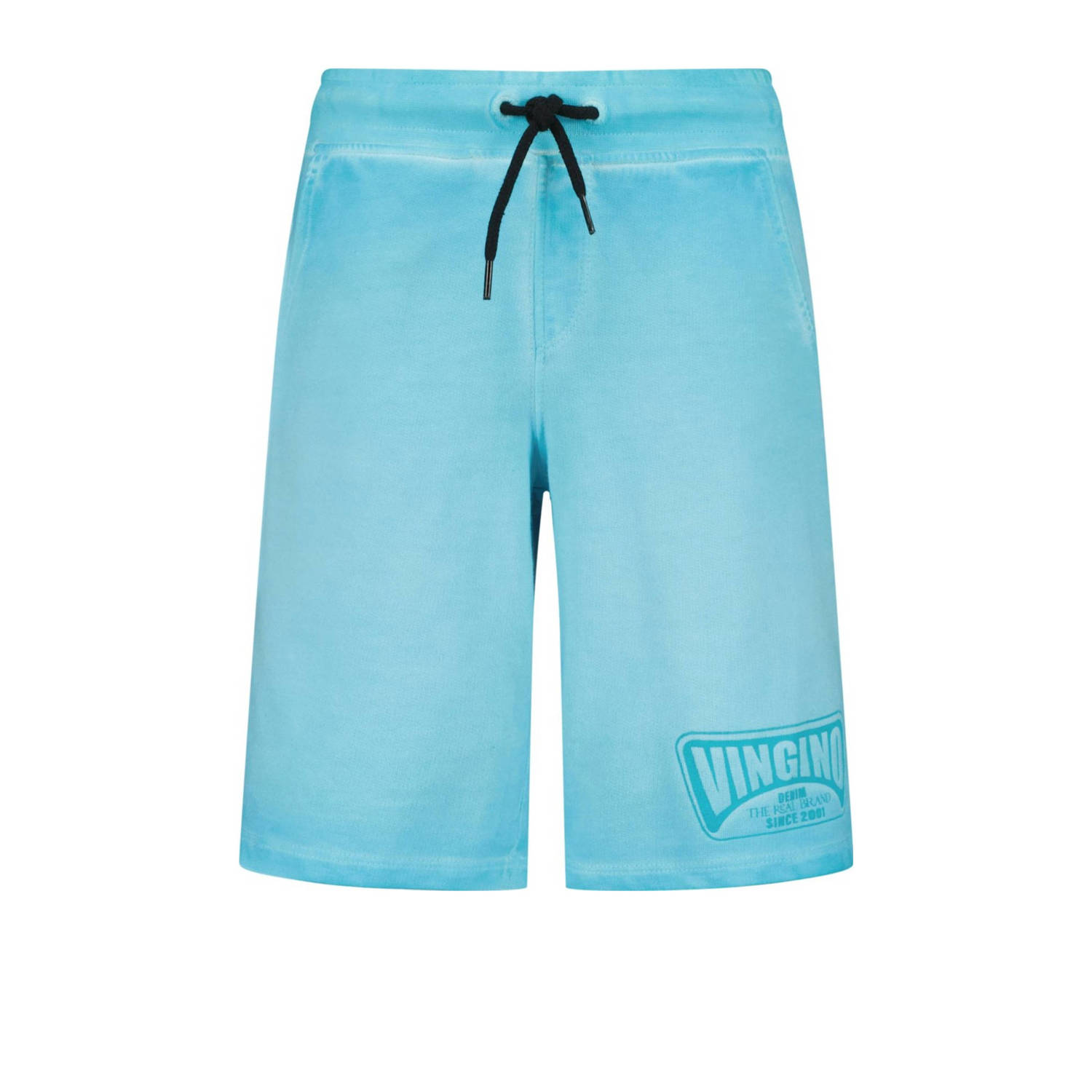 VINGINO sweatshort Rames met logo aquablauw Korte broek Jongens Katoen 128