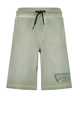sweatshort Rames met logo olijfgroen
