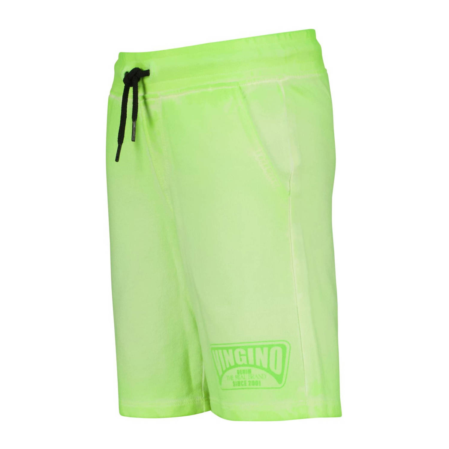 Vingino sweatshort Rames met logo neongeel