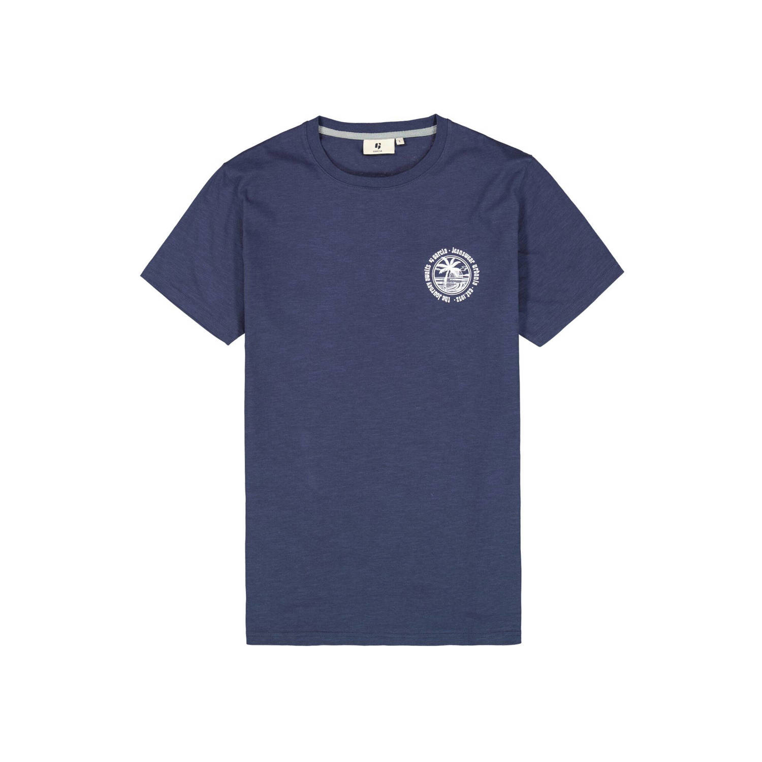 Garcia T-shirt met printopdruk marine