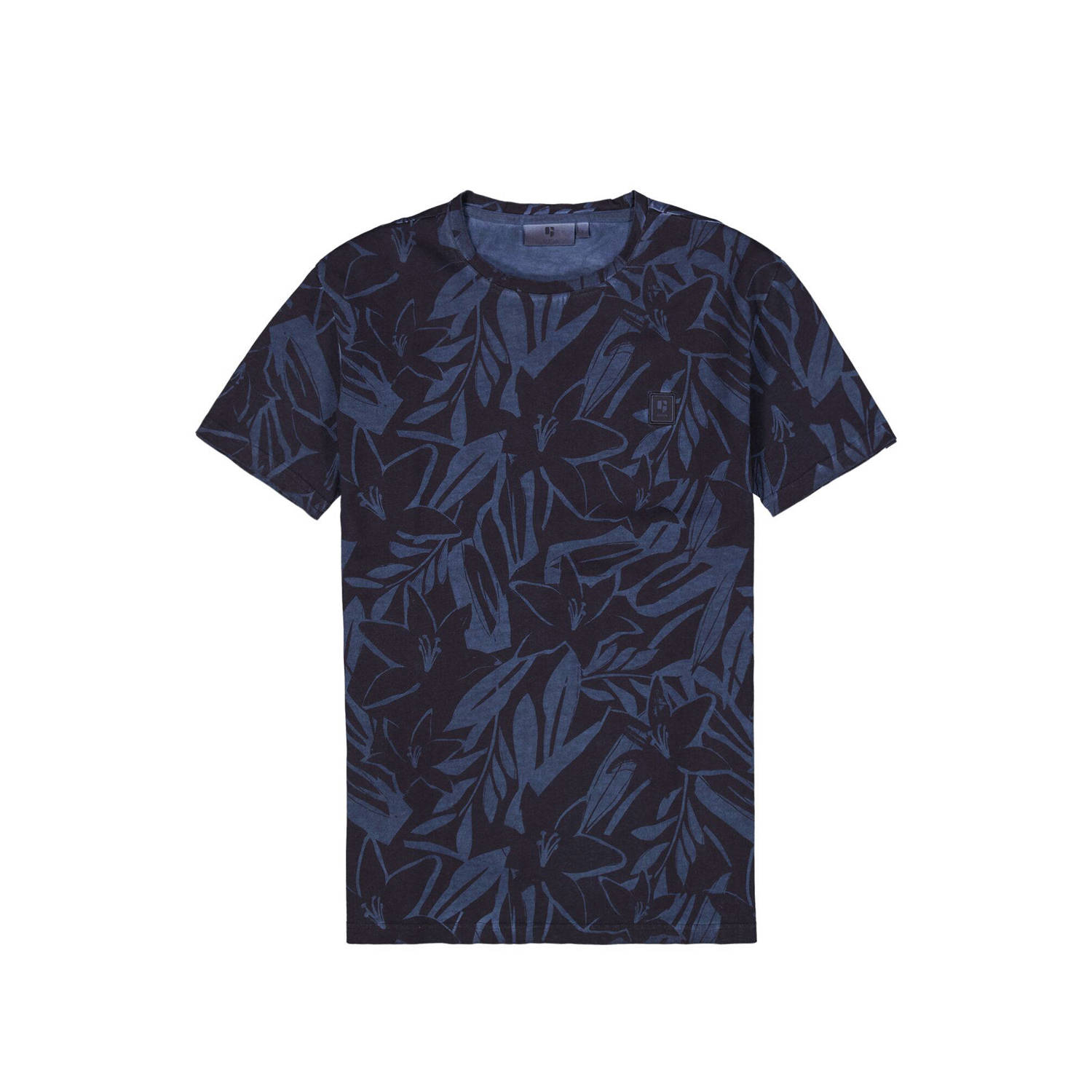 Garcia T-shirt met all over print marine