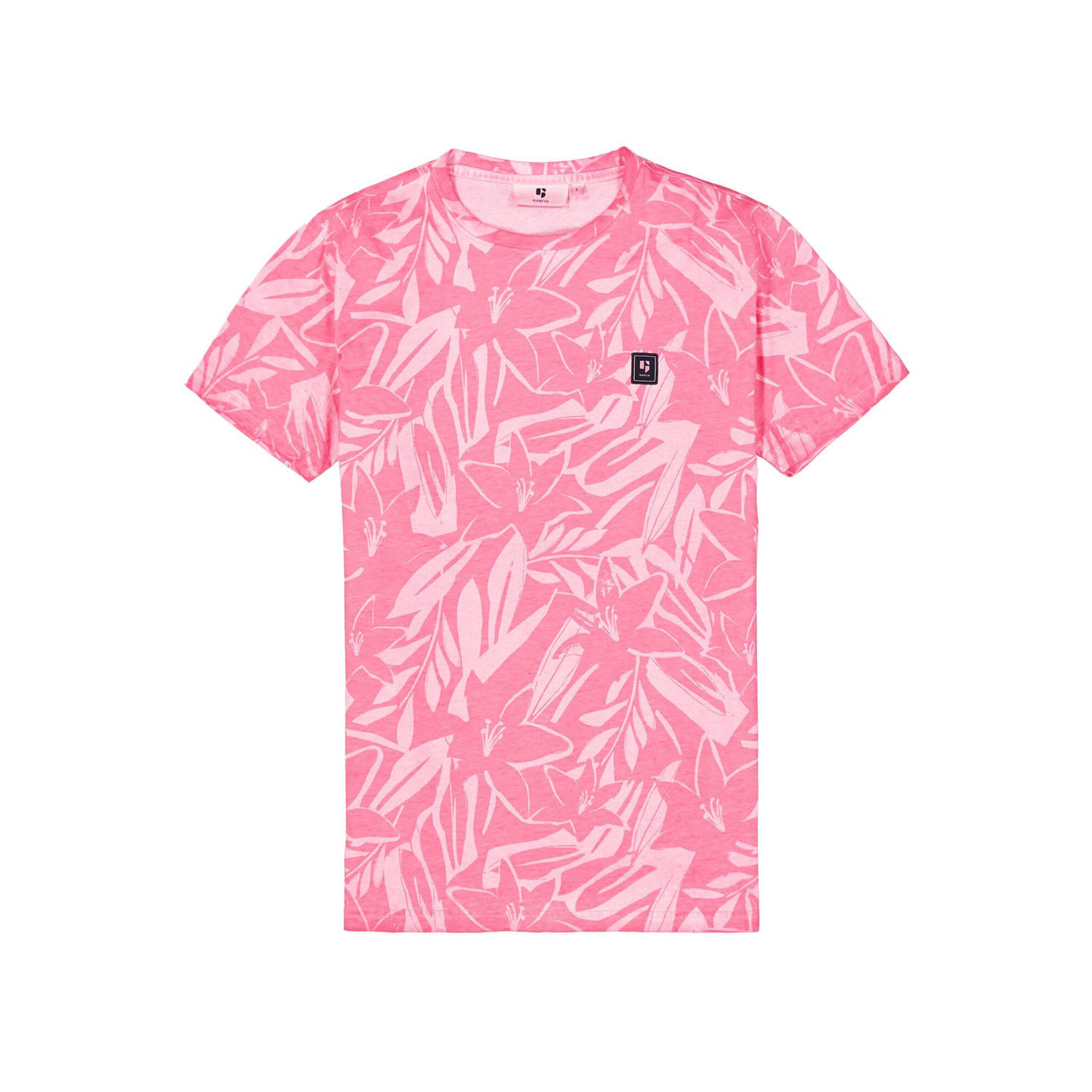 Garcia T-shirt met all over print vibrant pink