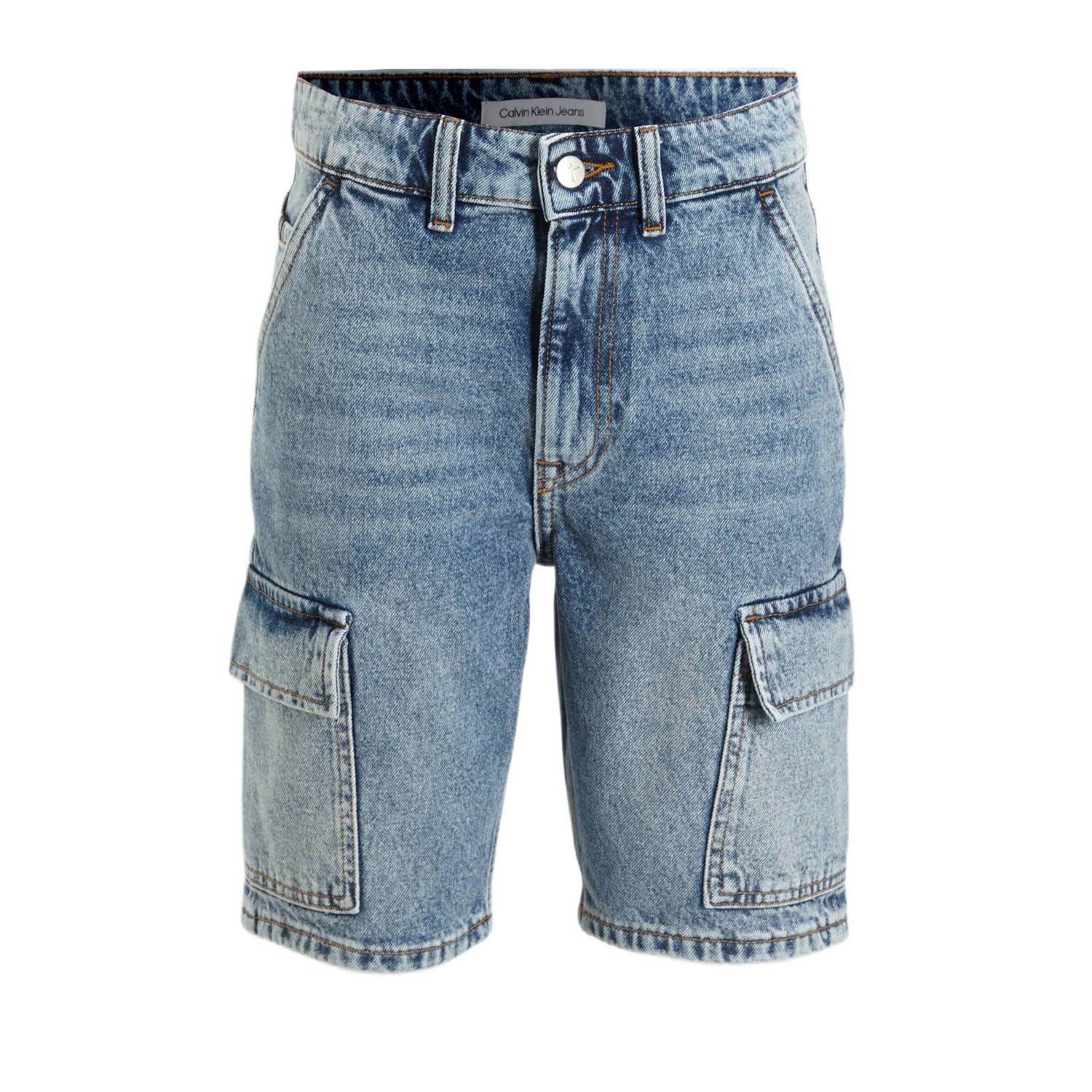 Calvin Klein denim short blue denim Korte broek Blauw Jongens Katoen Effen 116