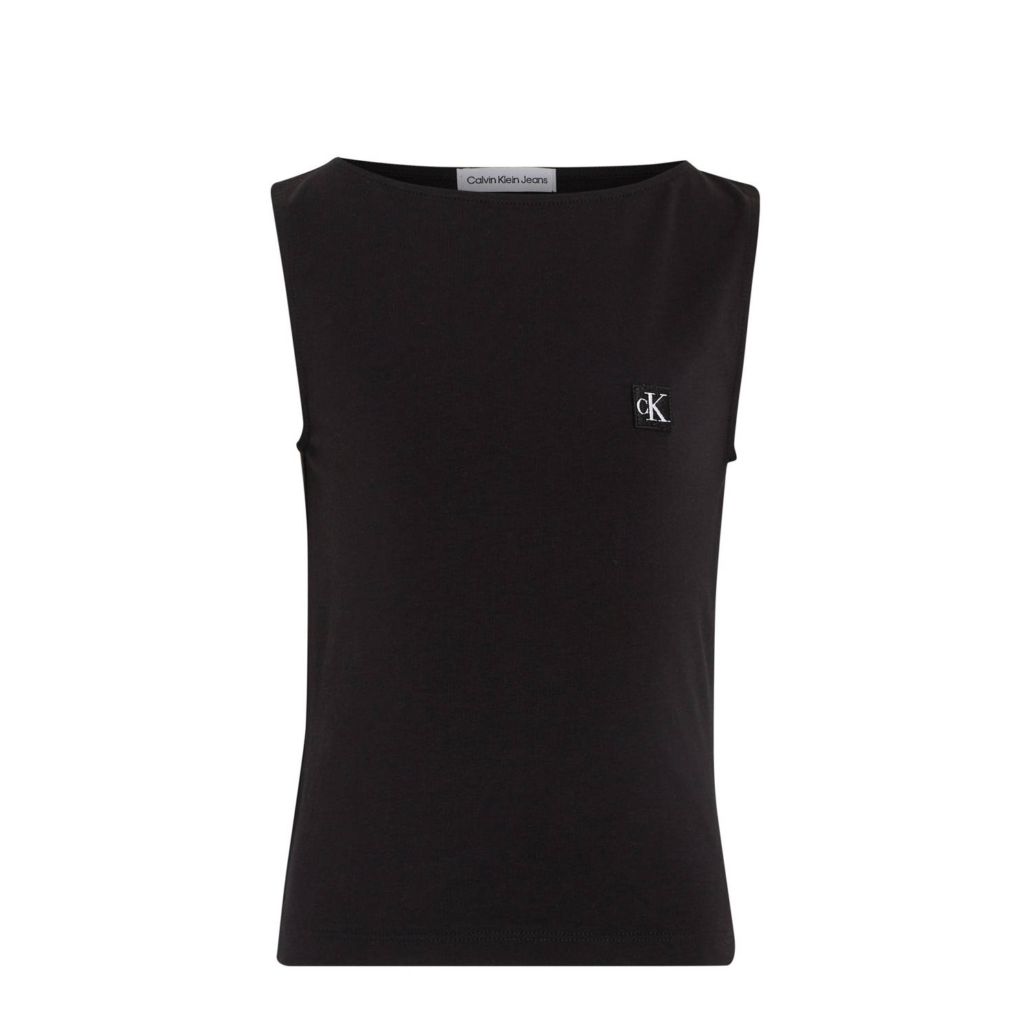 Calvin Klein T-shirt zwart Meisjes Stretchkatoen Ronde hals Effen 128