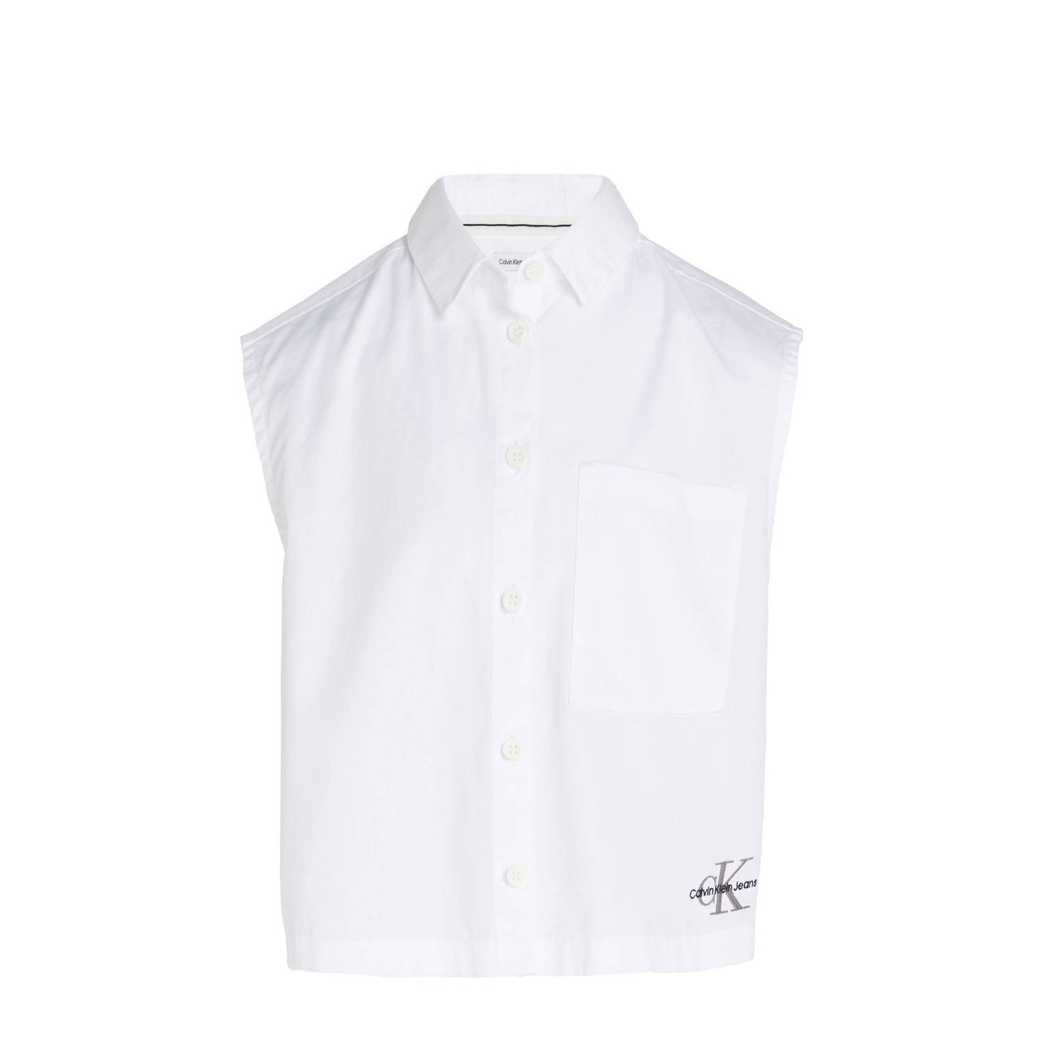 Calvin Klein blouse wit Meisjes Katoen Klassieke kraag Effen 128