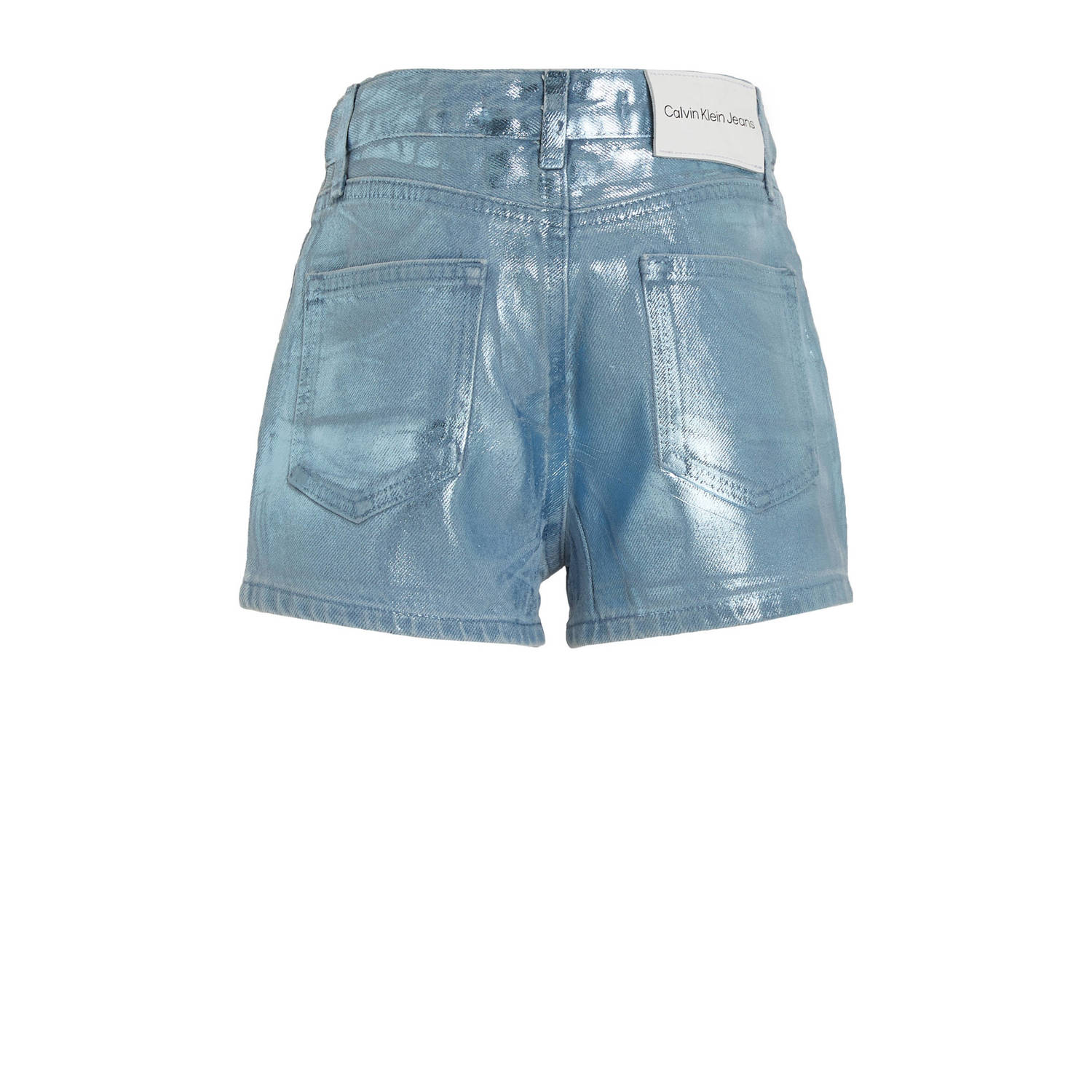 Calvin Klein coated denim short medium blue denim