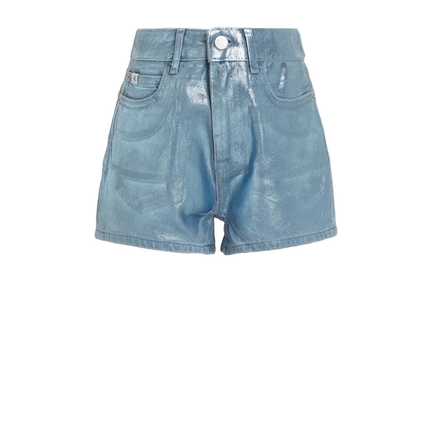 Calvin Klein coated denim short medium blue denim