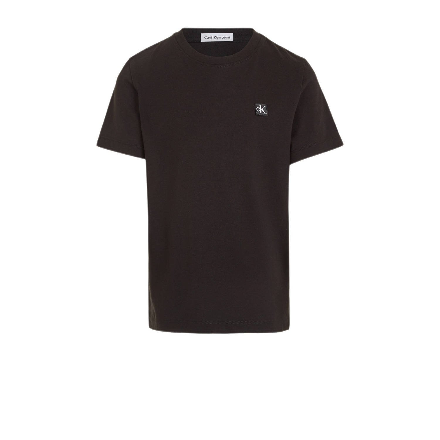 Calvin Klein T-shirt zwart Jongens Meisjes Katoen Ronde hals Effen 116