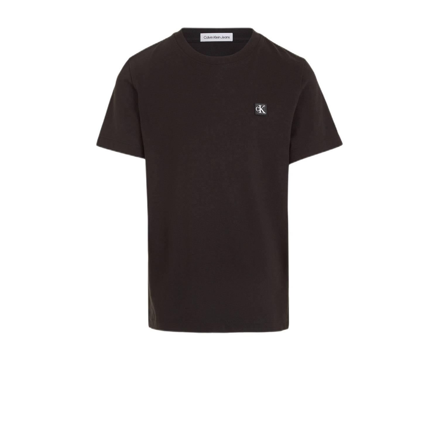 Calvin Klein T-shirt zwart Katoen Ronde hals Effen 116