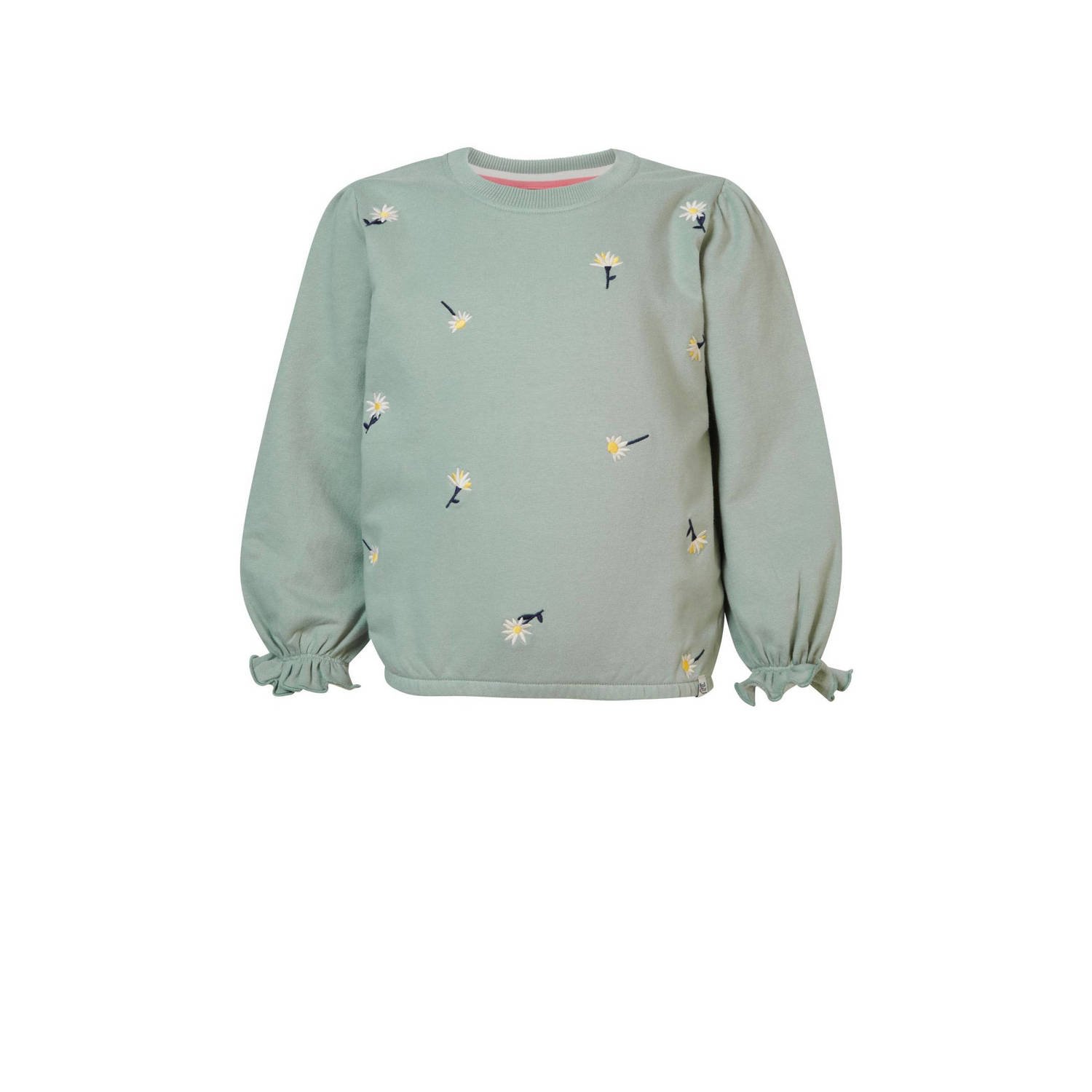 Noppies gebloemde sweater Eustis groen