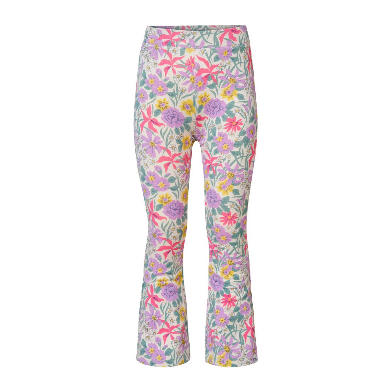 Noppies flared legging Elwood roze groen geel Meisjes Stretchkatoen Effen 104
