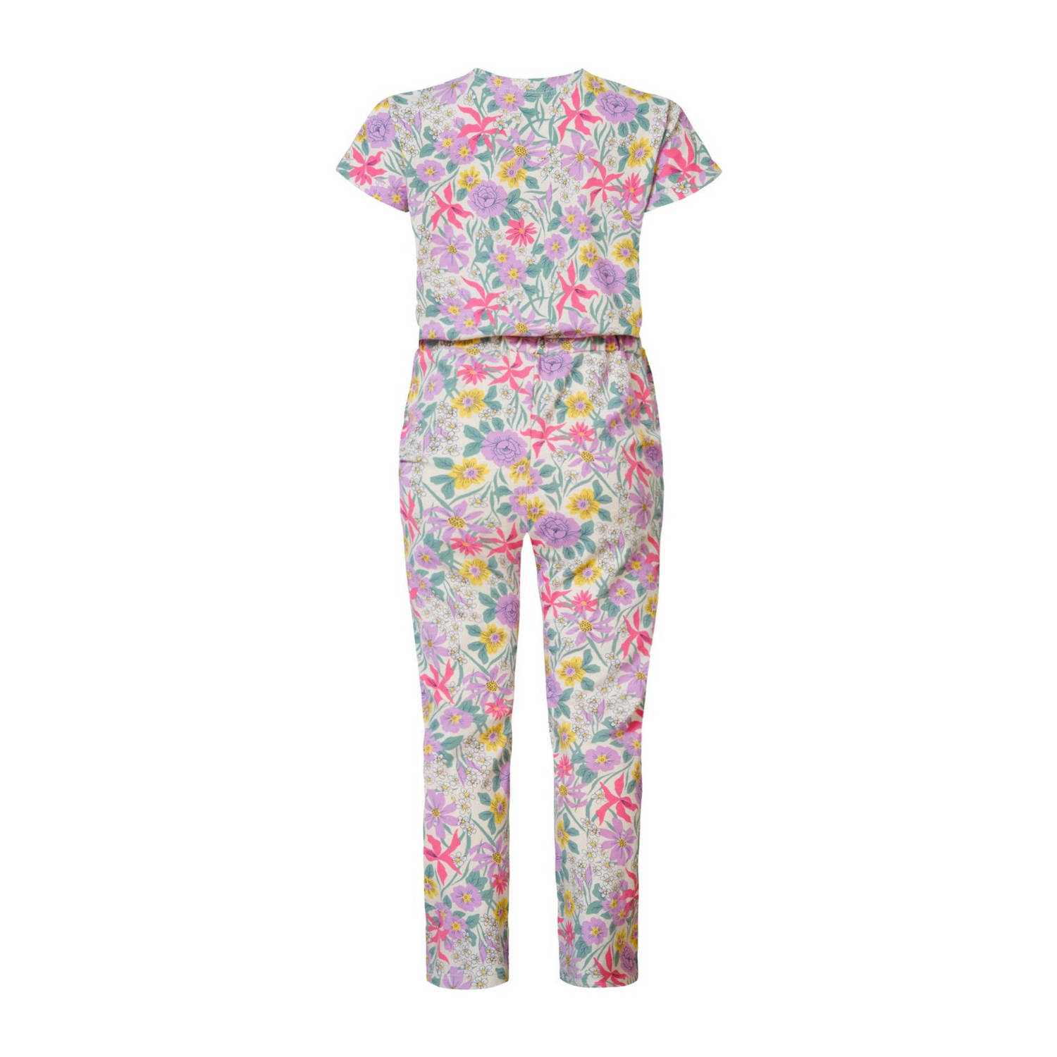 Noppies jumpsuit Eldorado met all over print roze groen geel