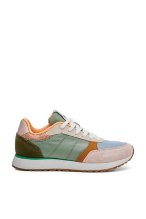 Ronja  suède sneakers mintgroen/roze