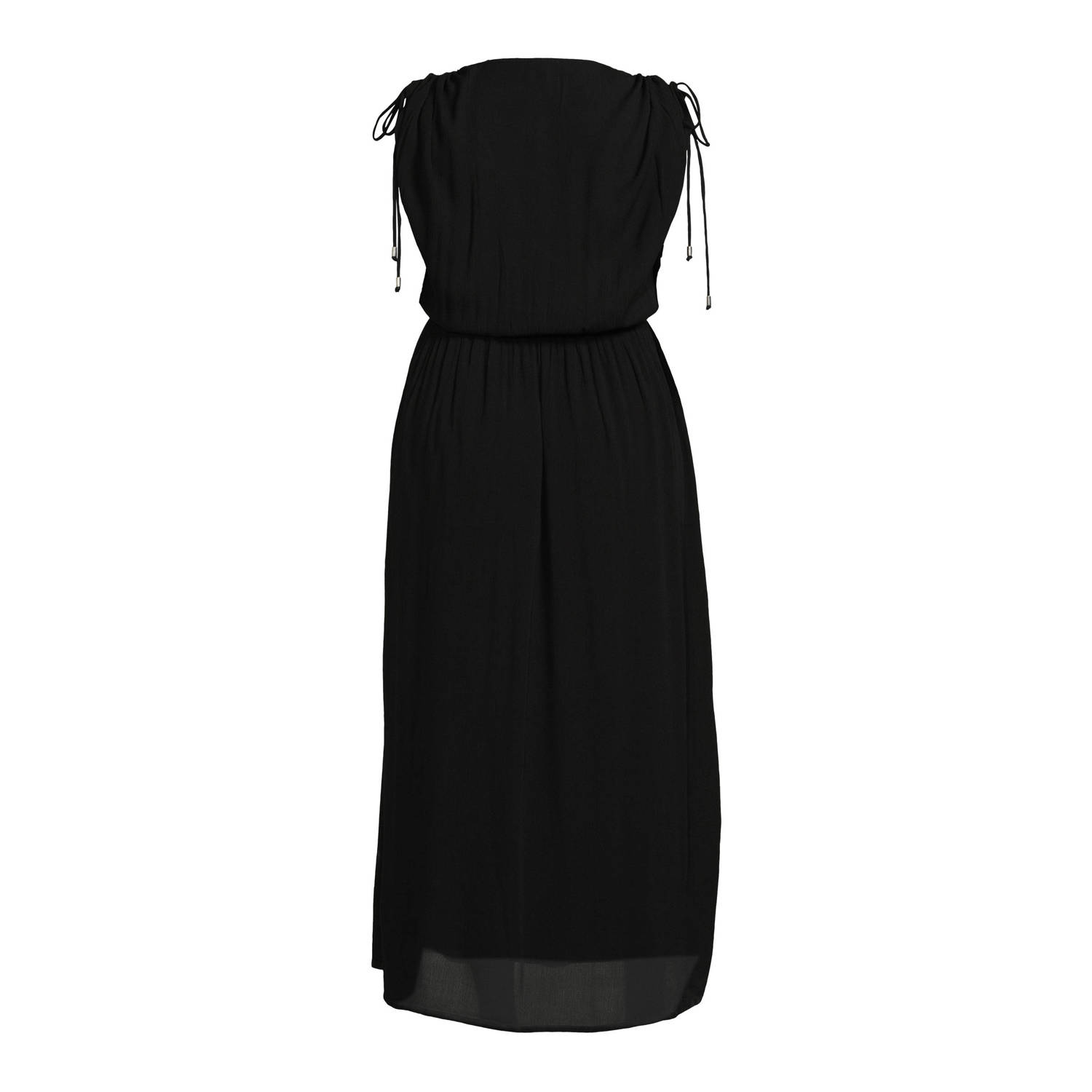 GREAT LOOKS crinkle maxi jurk zwart