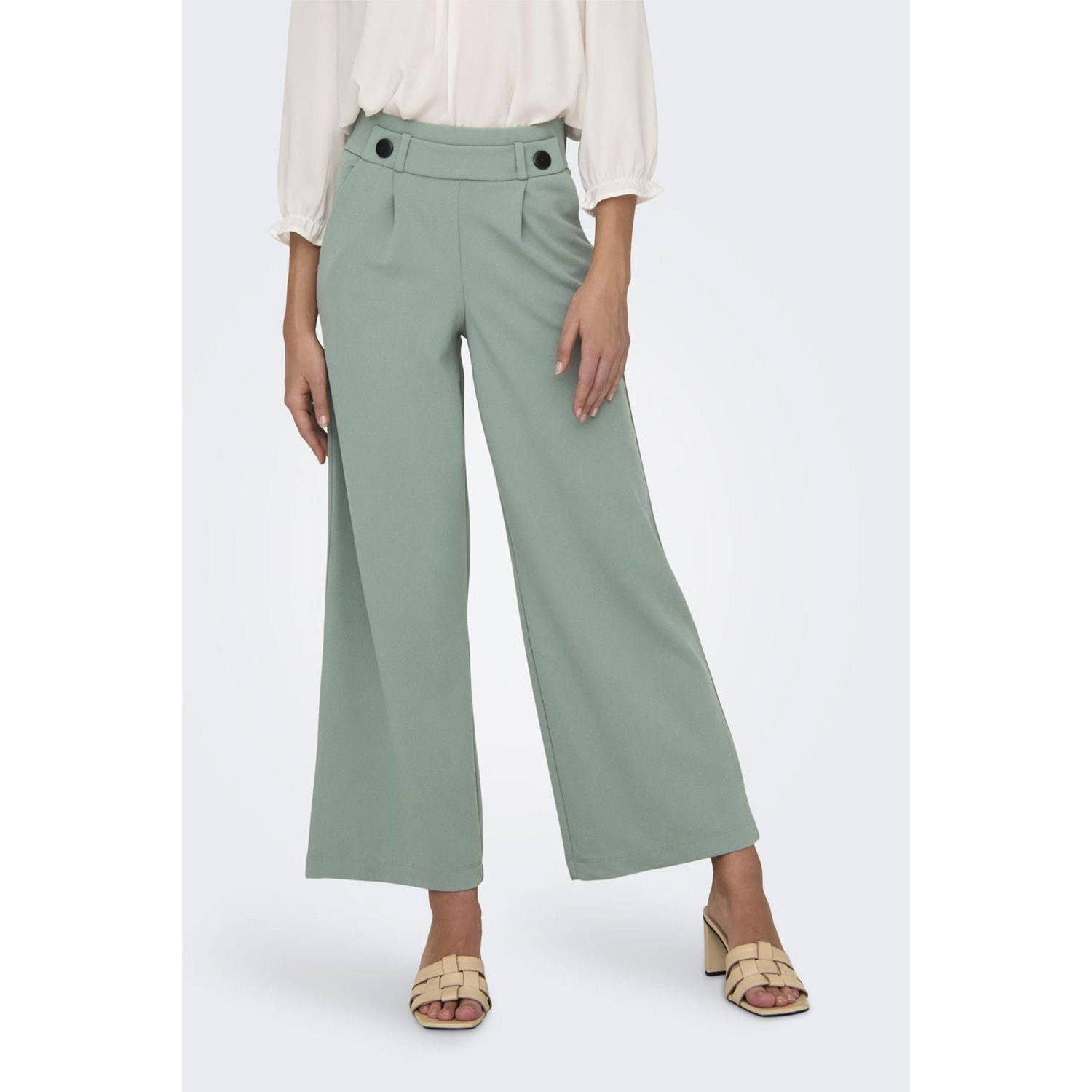 JDY GEGGO wide leg broek mintgroen