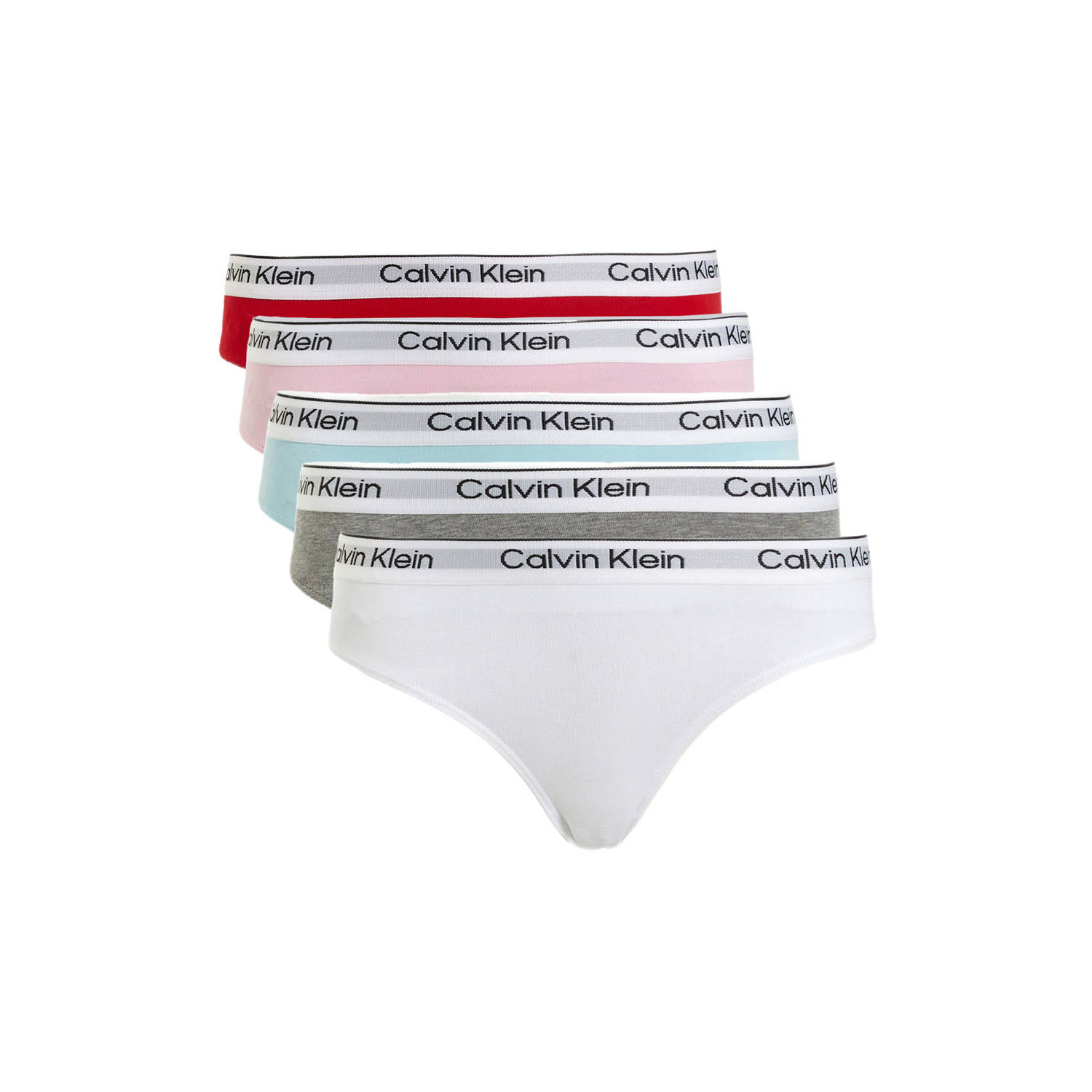 Calvin Klein slip set van 5 Multi Meisjes Biologisch katoen Effen 128-140