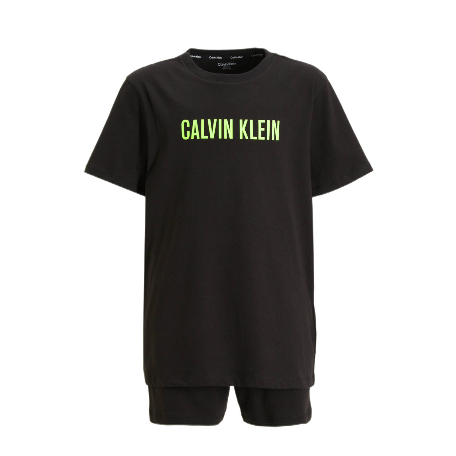 Calvin Klein shortama zwart Jongens Biologisch katoen Ronde hals Logo 164-176