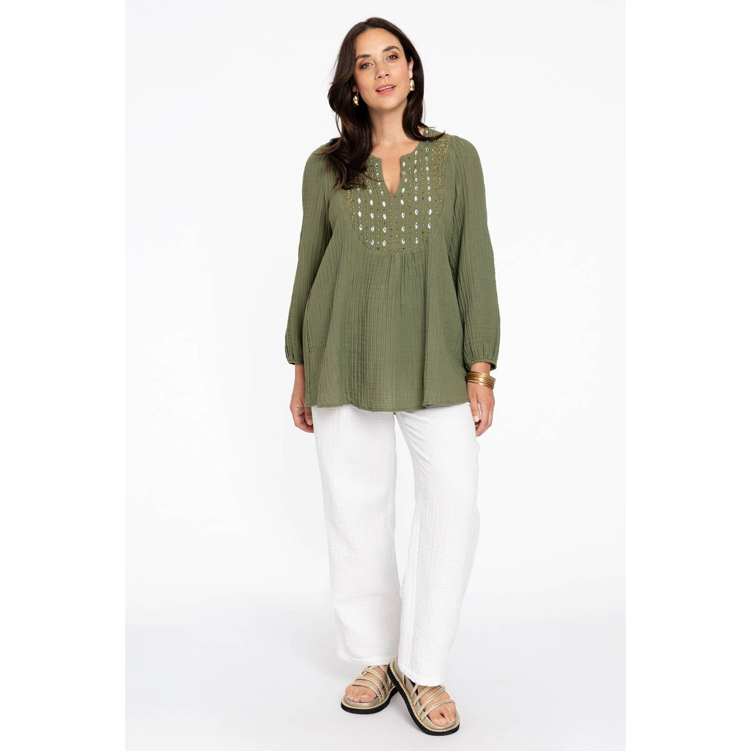 Yoek Blouse beachwear collectie groen