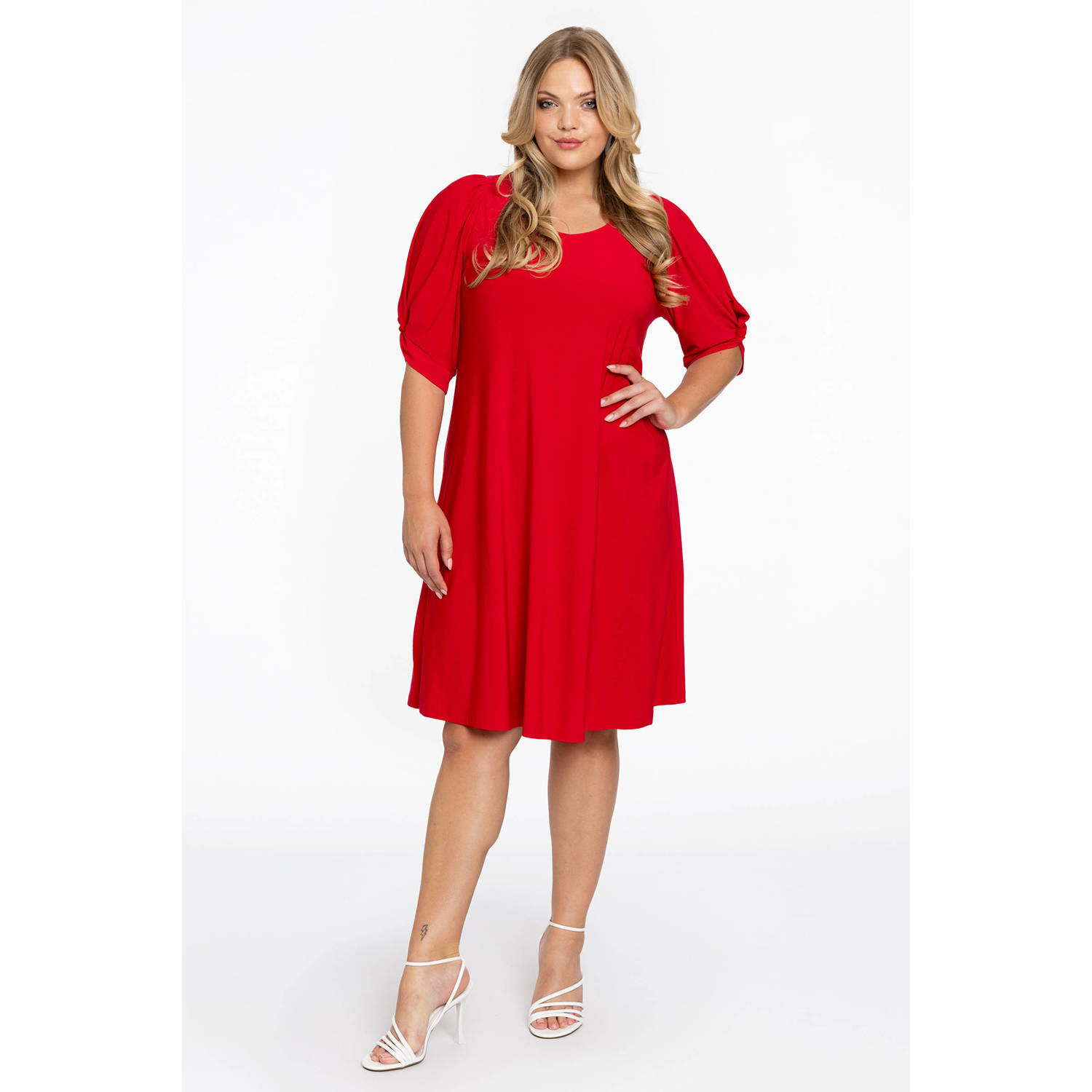 YOEK jurk Dolce rood