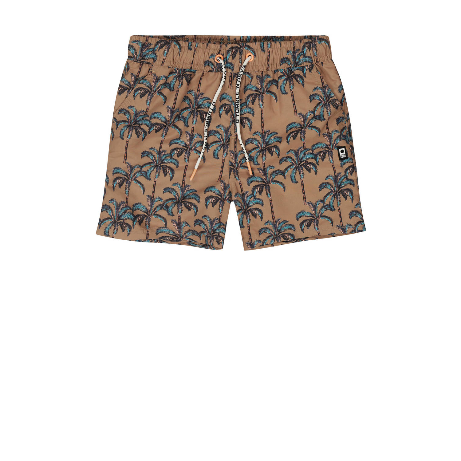 Tumble 'n Dry zwemshort Lakeside bruin petrol Jongens Polyester All over print 134 140