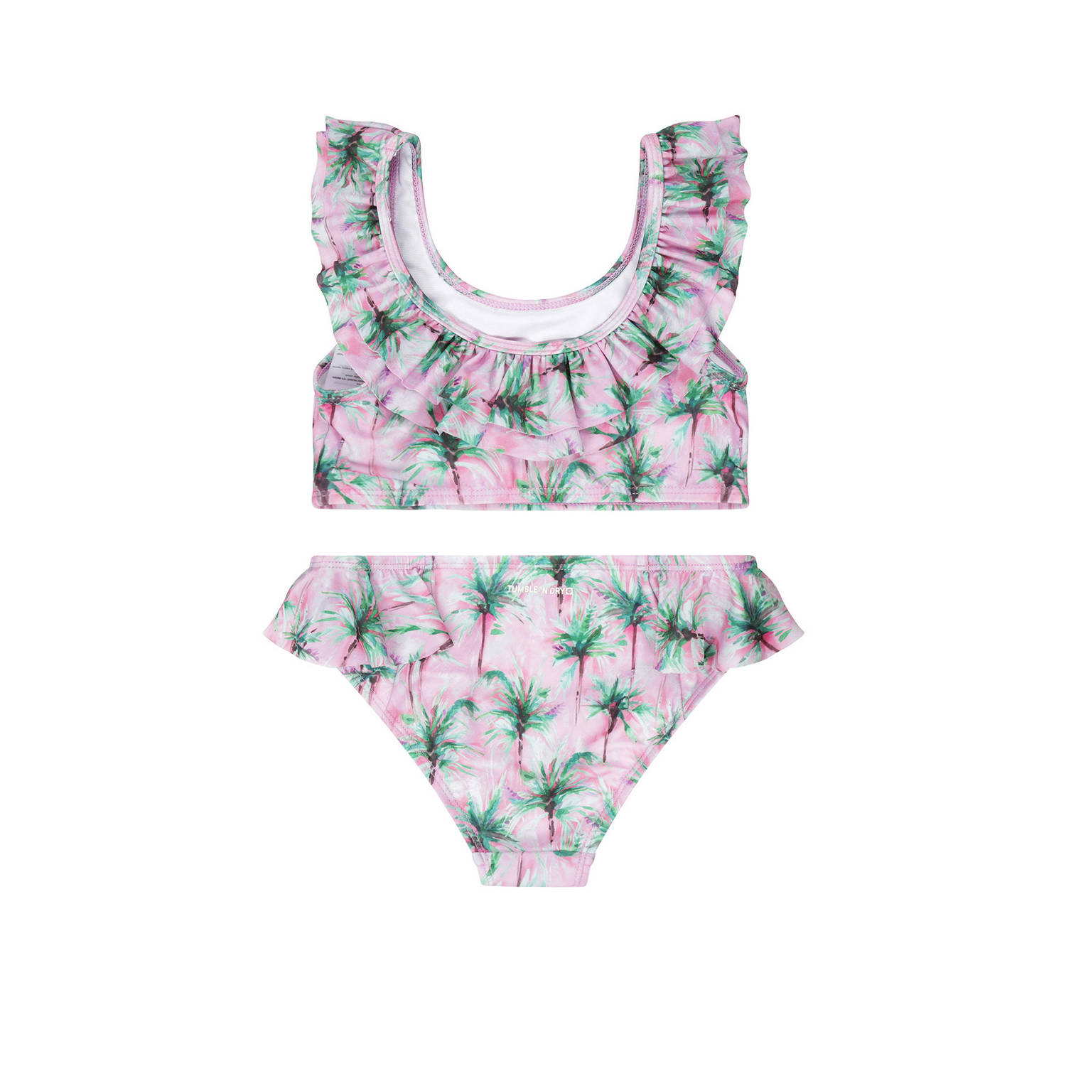 Tumble 'n Dry crop bikini Sunkissed met ruches roze groen