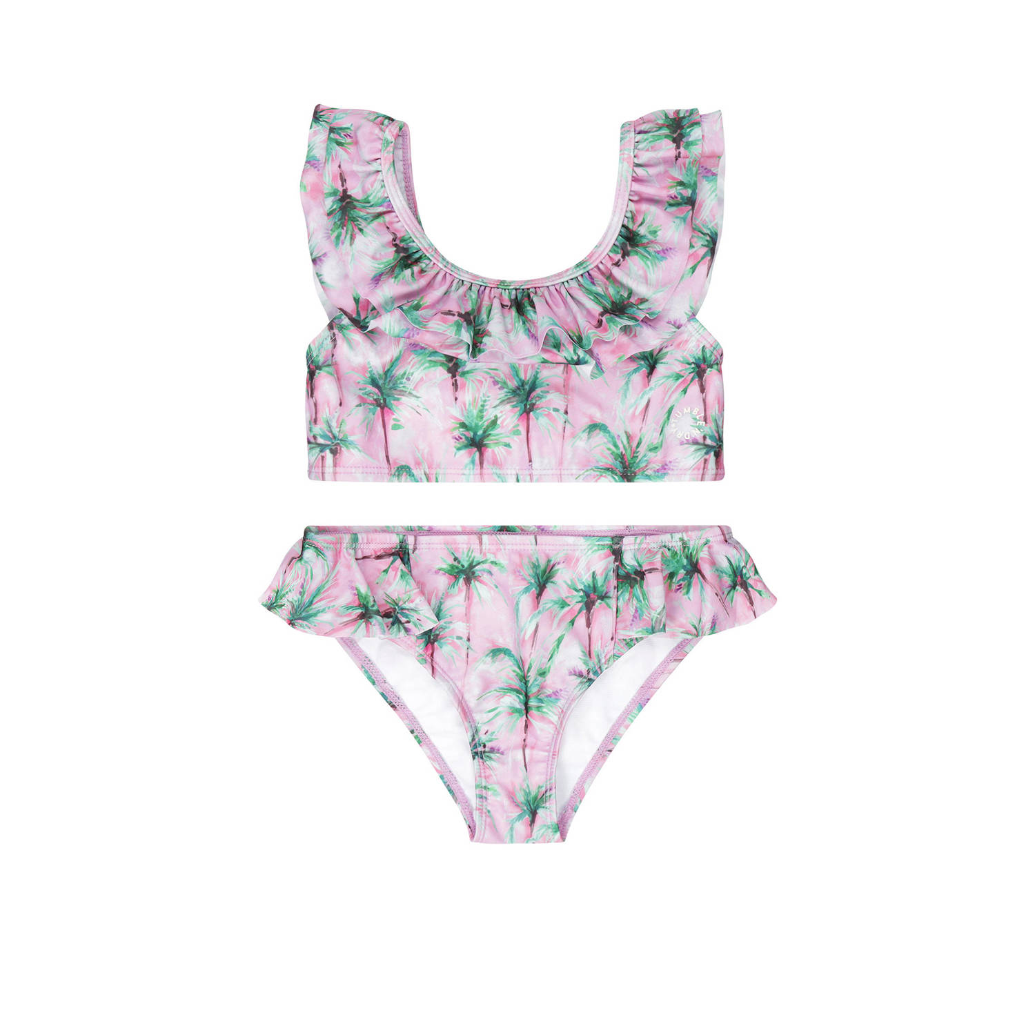 Tumble 'n Dry crop bikini Sunkissed met ruches roze groen